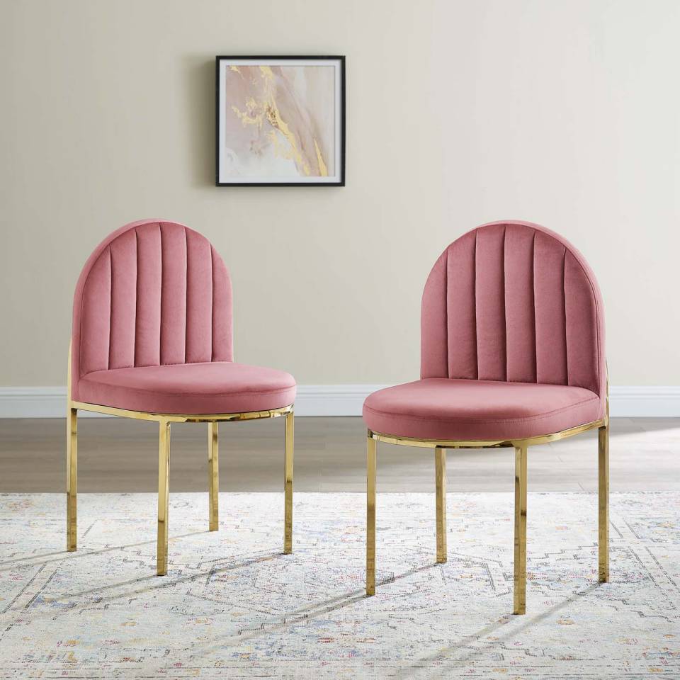 Modway Isla Dining Side Chair Performance Velvet Set of 2 | Side Chairs