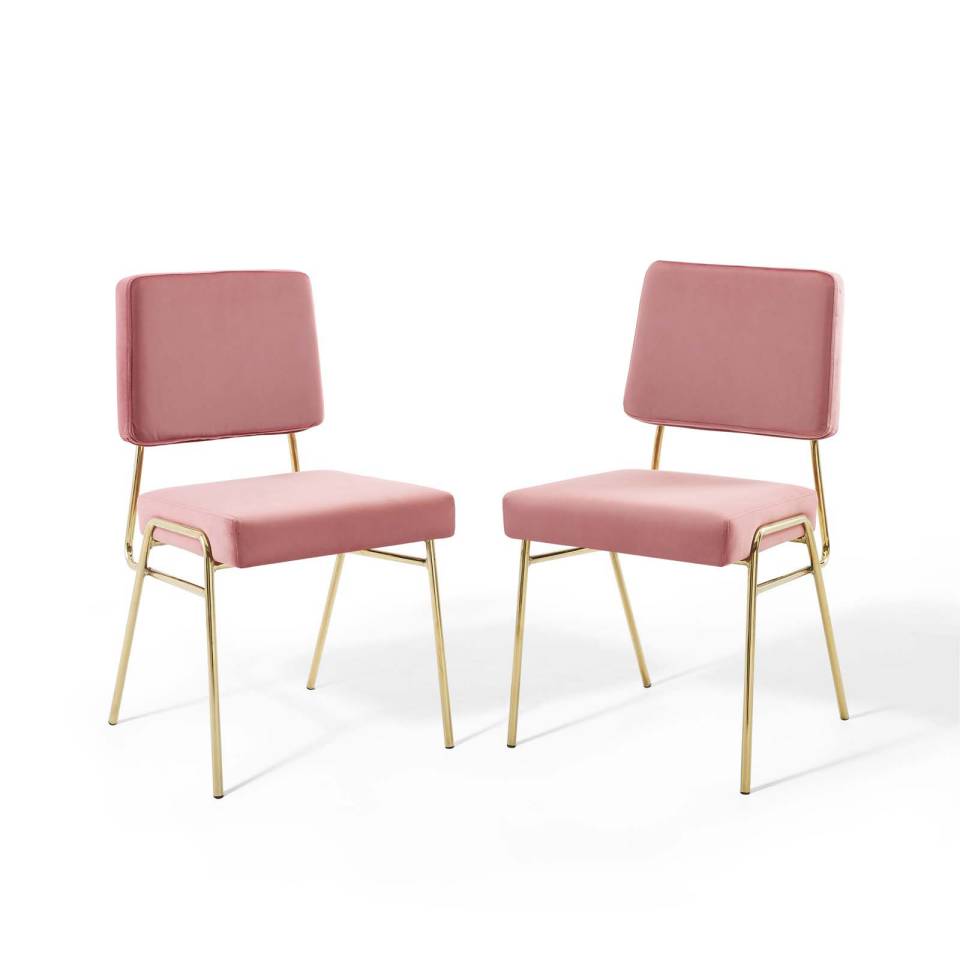 Modway Craft Dining Side Chair Performance Velvet Set of 2 | Side Chairs | 