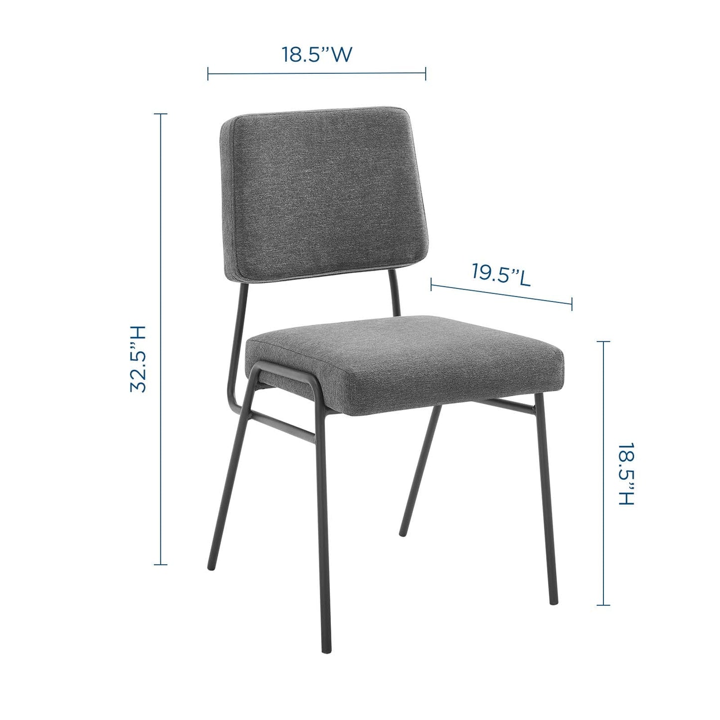 Modway Craft Dining Side Chair Upholstered Fabric Set of 2 - EEI-4506