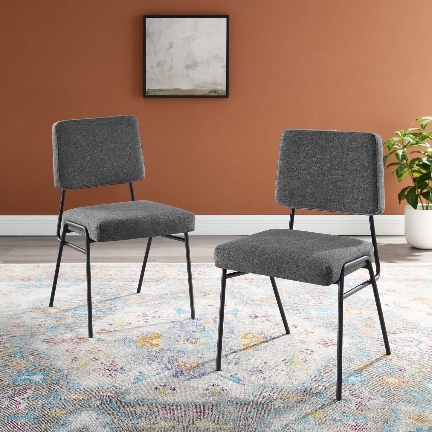 Modway Craft Dining Side Chair Upholstered Fabric Set of 2 - EEI-4506