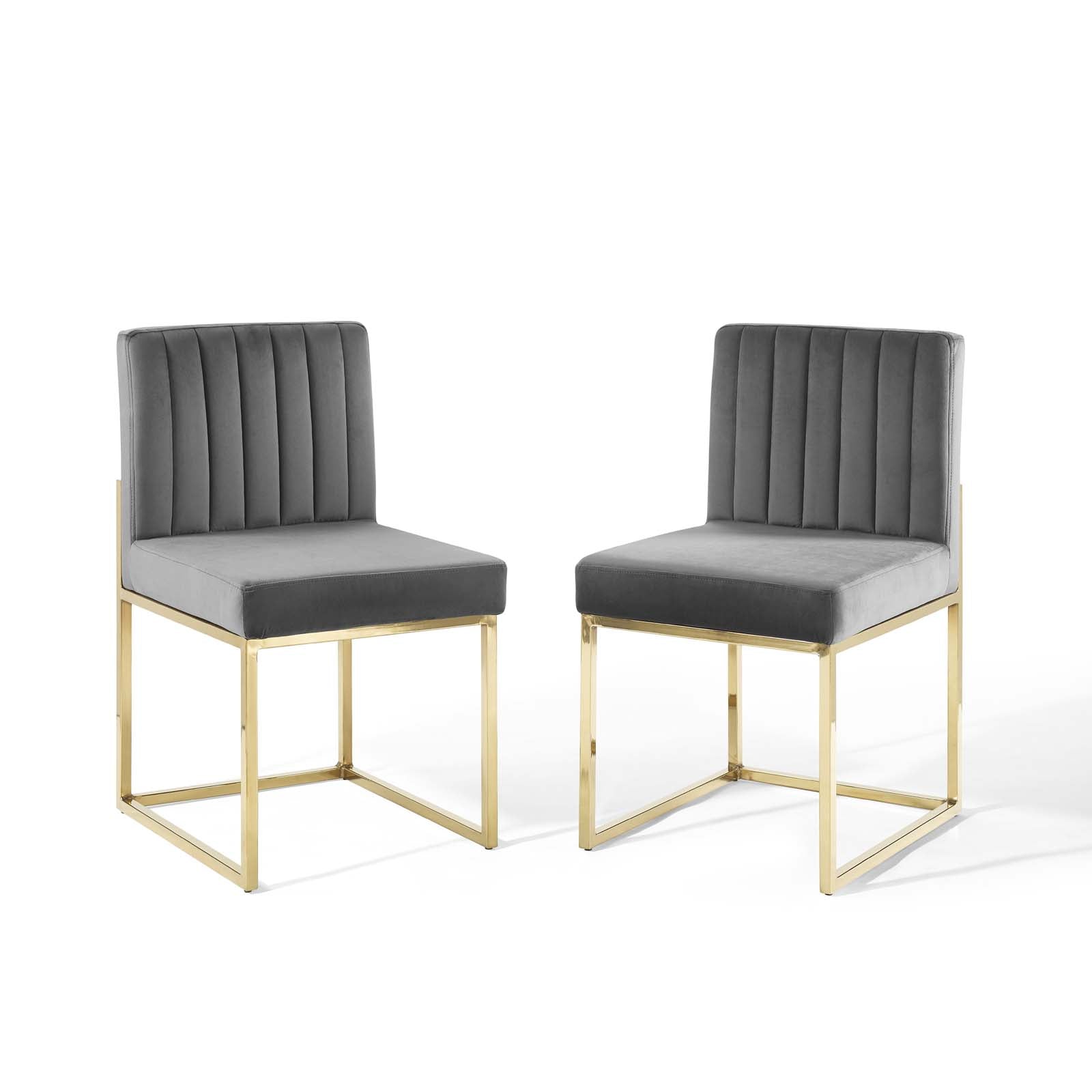 Modway Carriage Dining Chair Performance Velvet Set of 2 | Dining Chairs | 