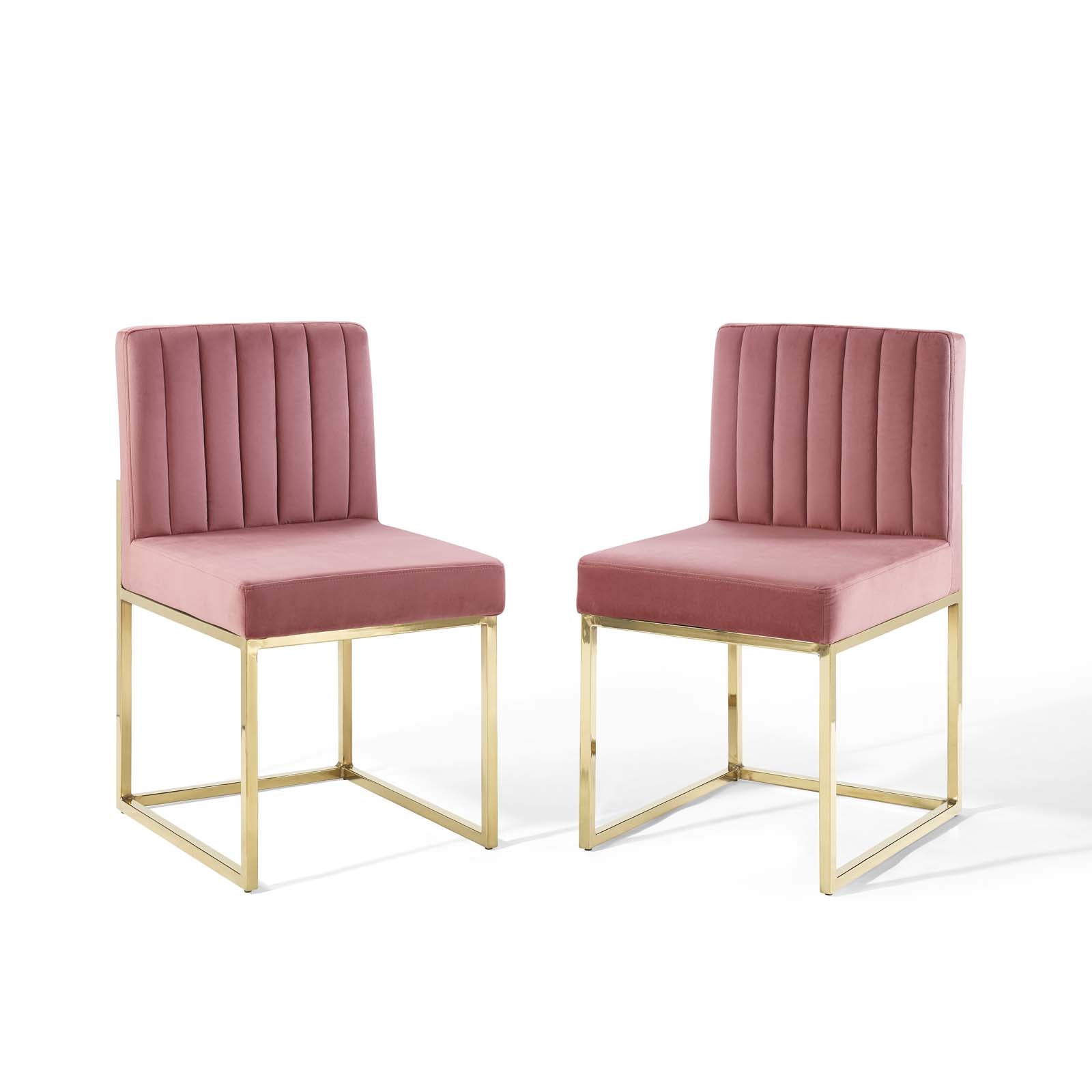 Modway Carriage Dining Chair Performance Velvet Set of 2 | Dining Chairs | 