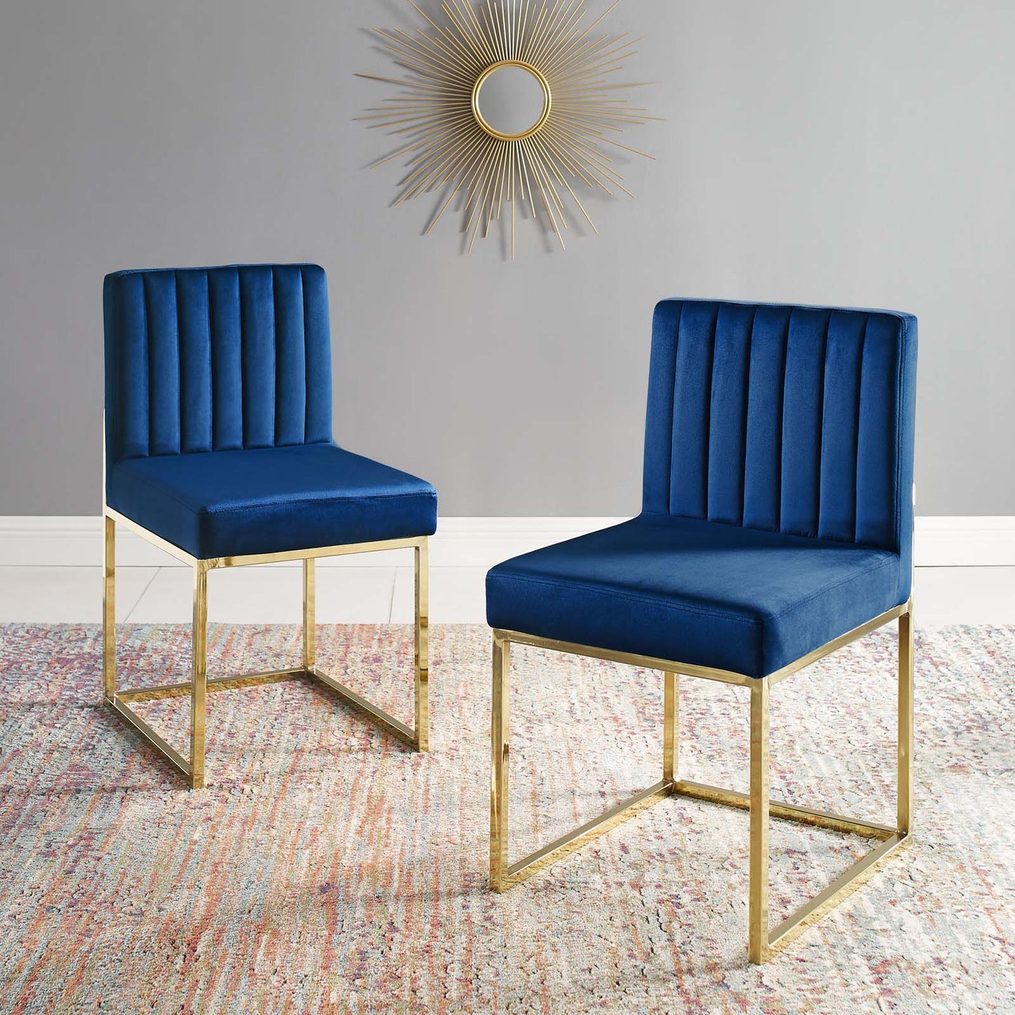 Modway Carriage Dining Chair Performance Velvet Set of 2 | Dining Chairs | 
