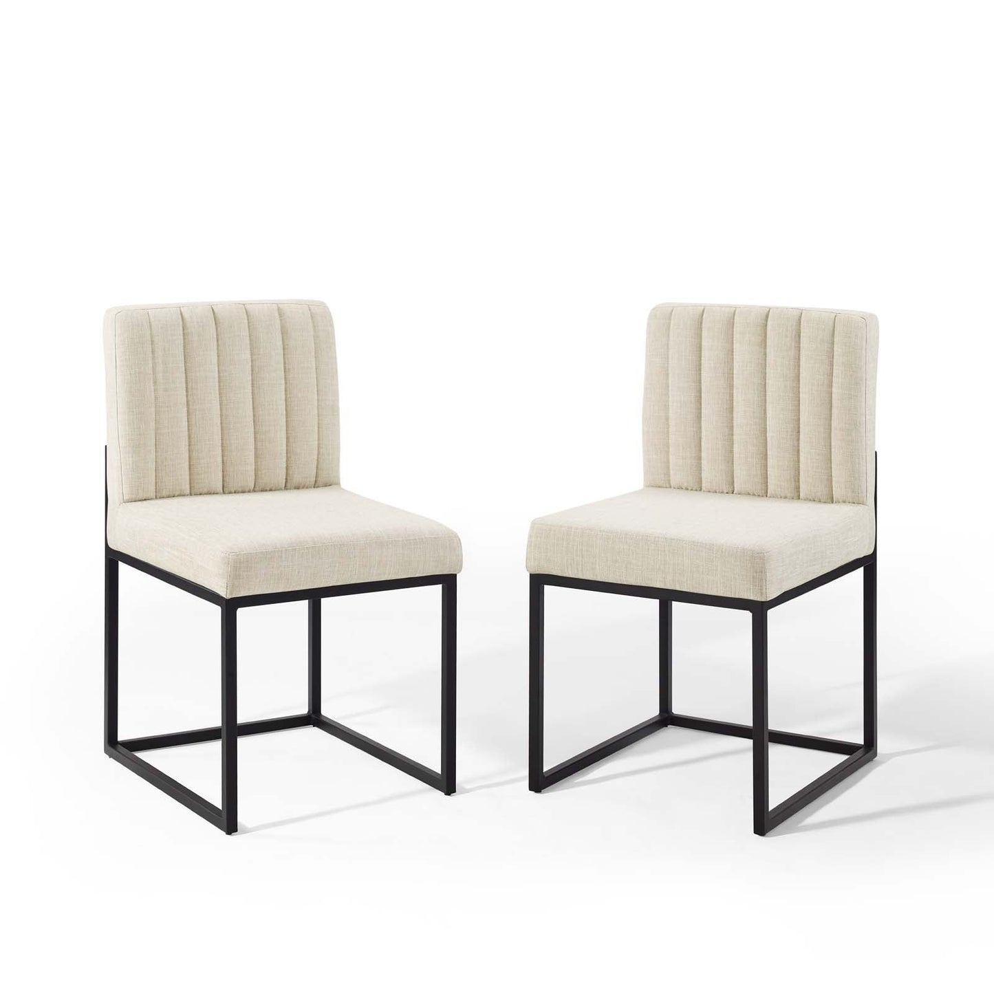 Modway Carriage Dining Chair Upholstered Fabric Set of 2 | Dining Chairs | 
