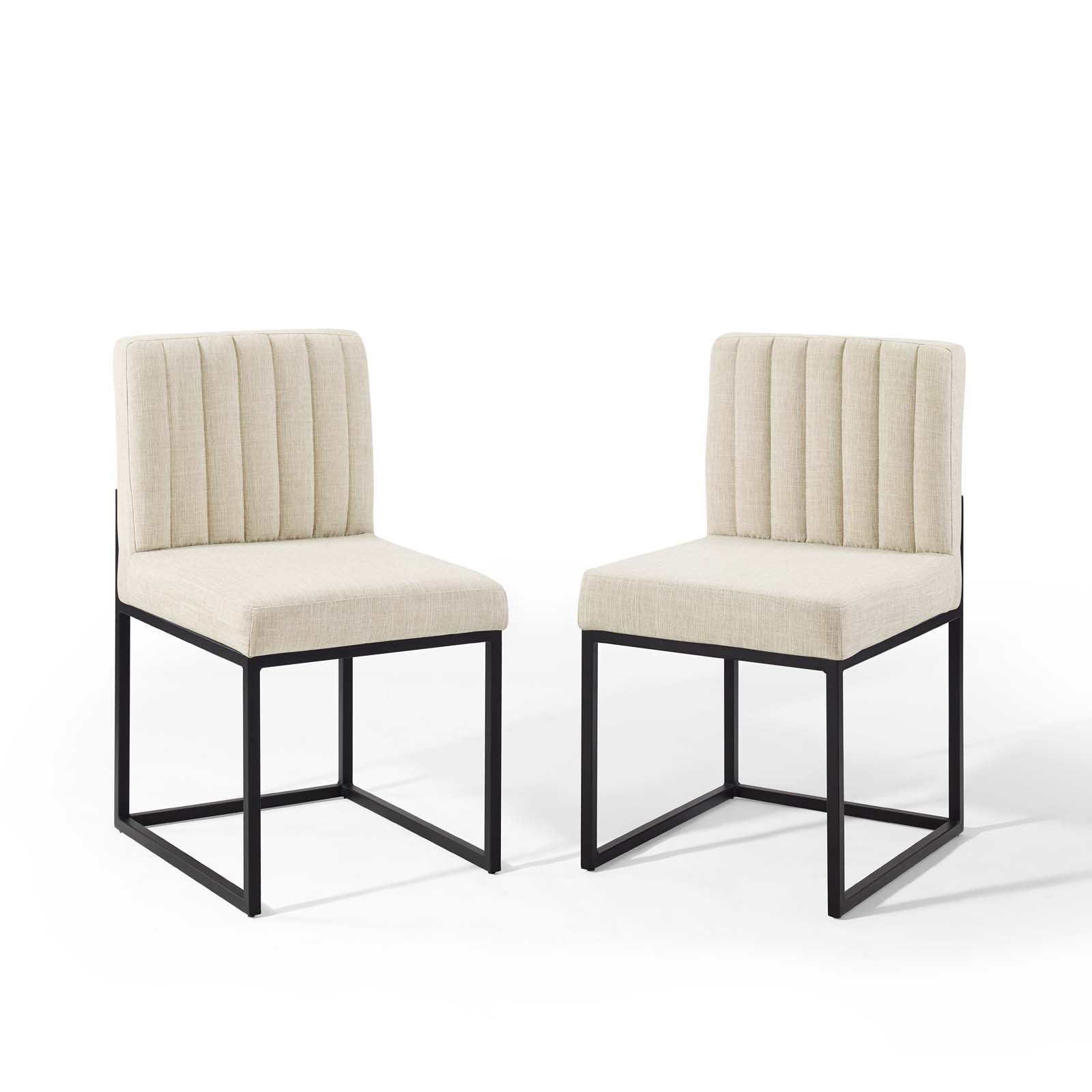 Modway Carriage Dining Chair Upholstered Fabric Set of 2 | Dining Chairs | 