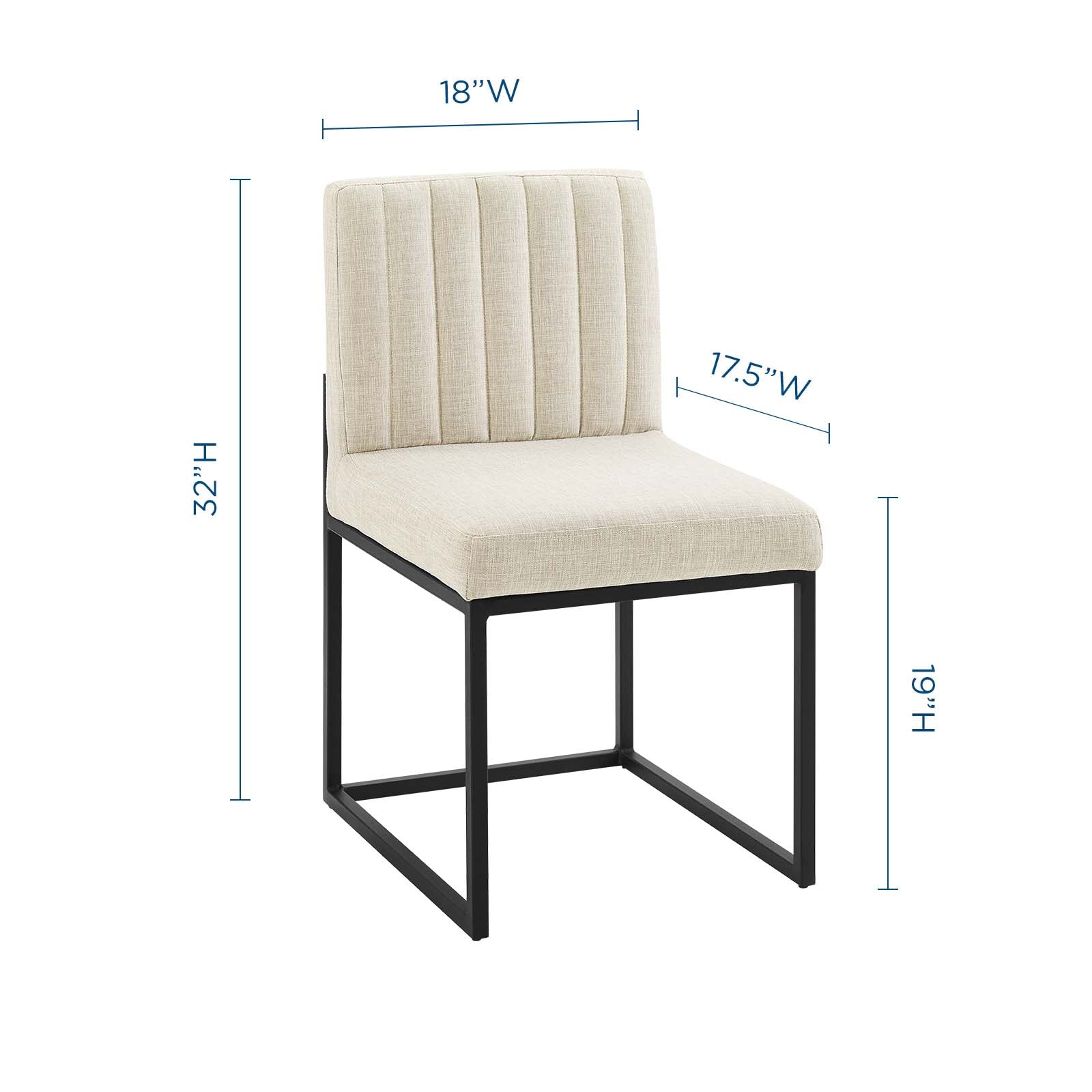 Modway Carriage Dining Chair Upholstered Fabric Set of 2 | Dining Chairs | 