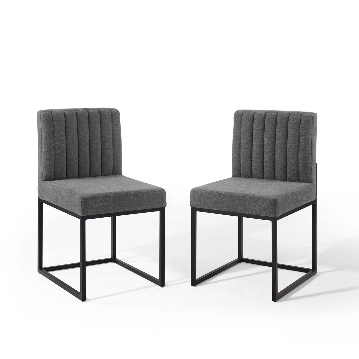 Modway Carriage Dining Chair Upholstered Fabric Set of 2 | Dining Chairs | 
