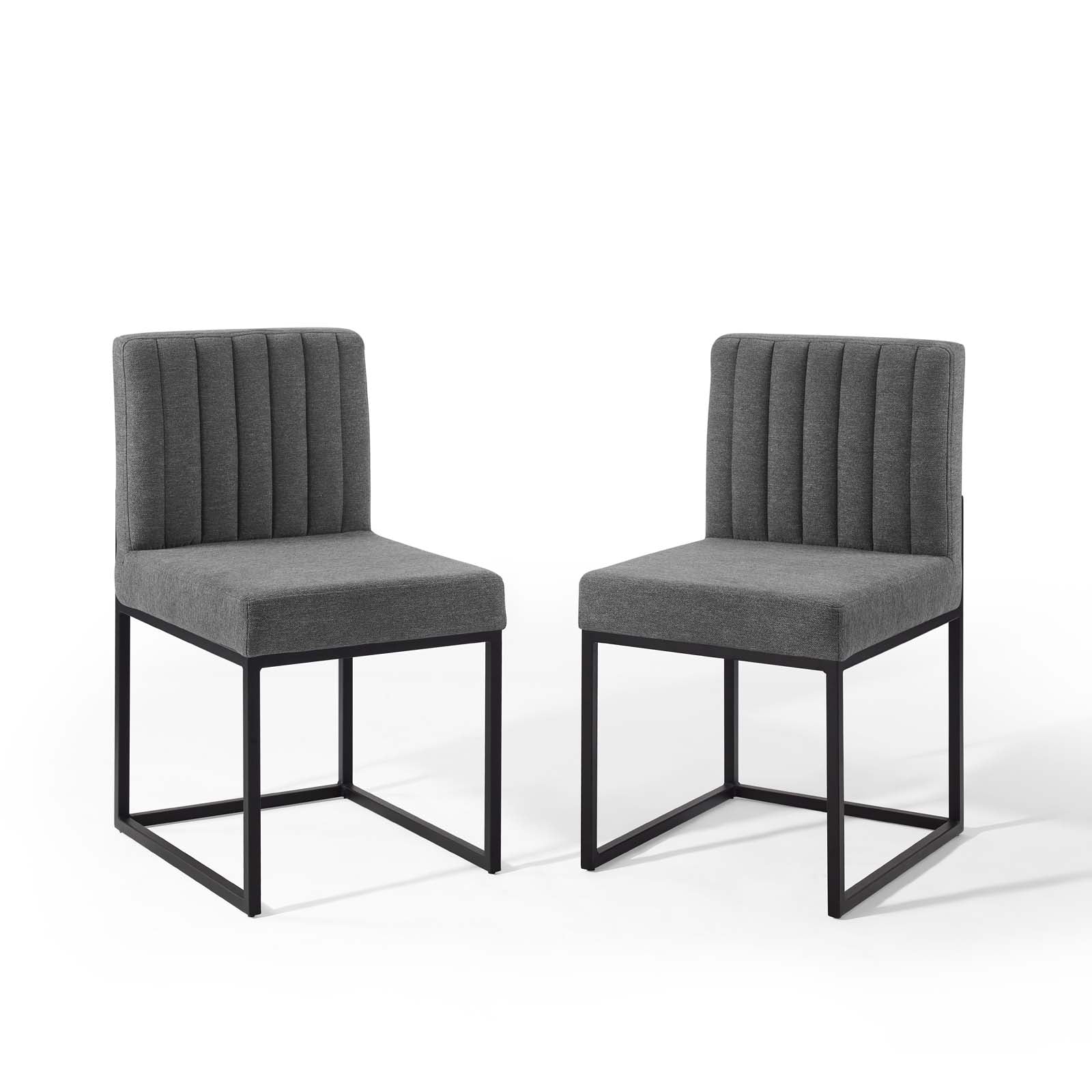 Modway Carriage Dining Chair Upholstered Fabric Set of 2 | Dining Chairs | 