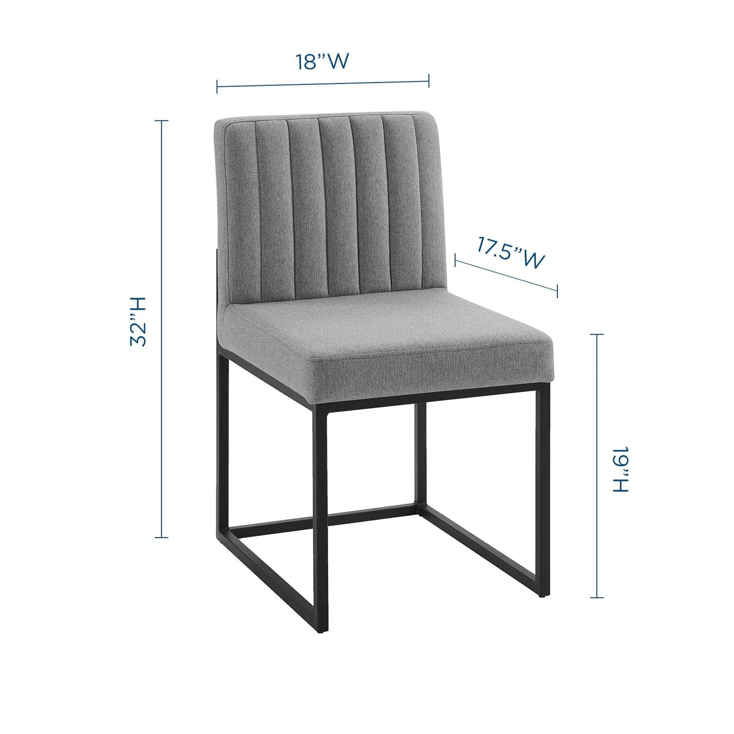 Modway Carriage Dining Chair Upholstered Fabric Set of 2 | Dining Chairs | 