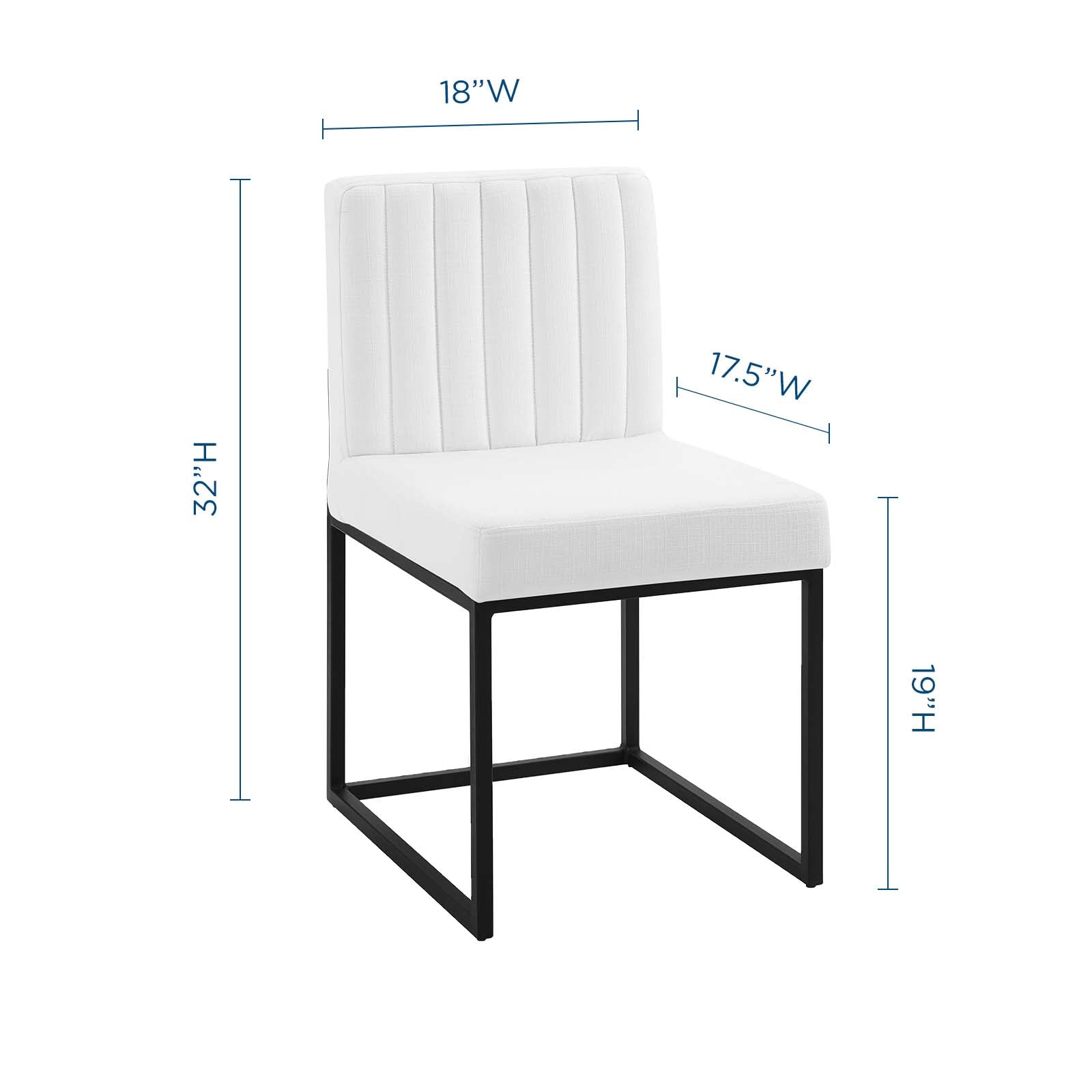 Modway Carriage Dining Chair Upholstered Fabric Set of 2 | Dining Chairs | 