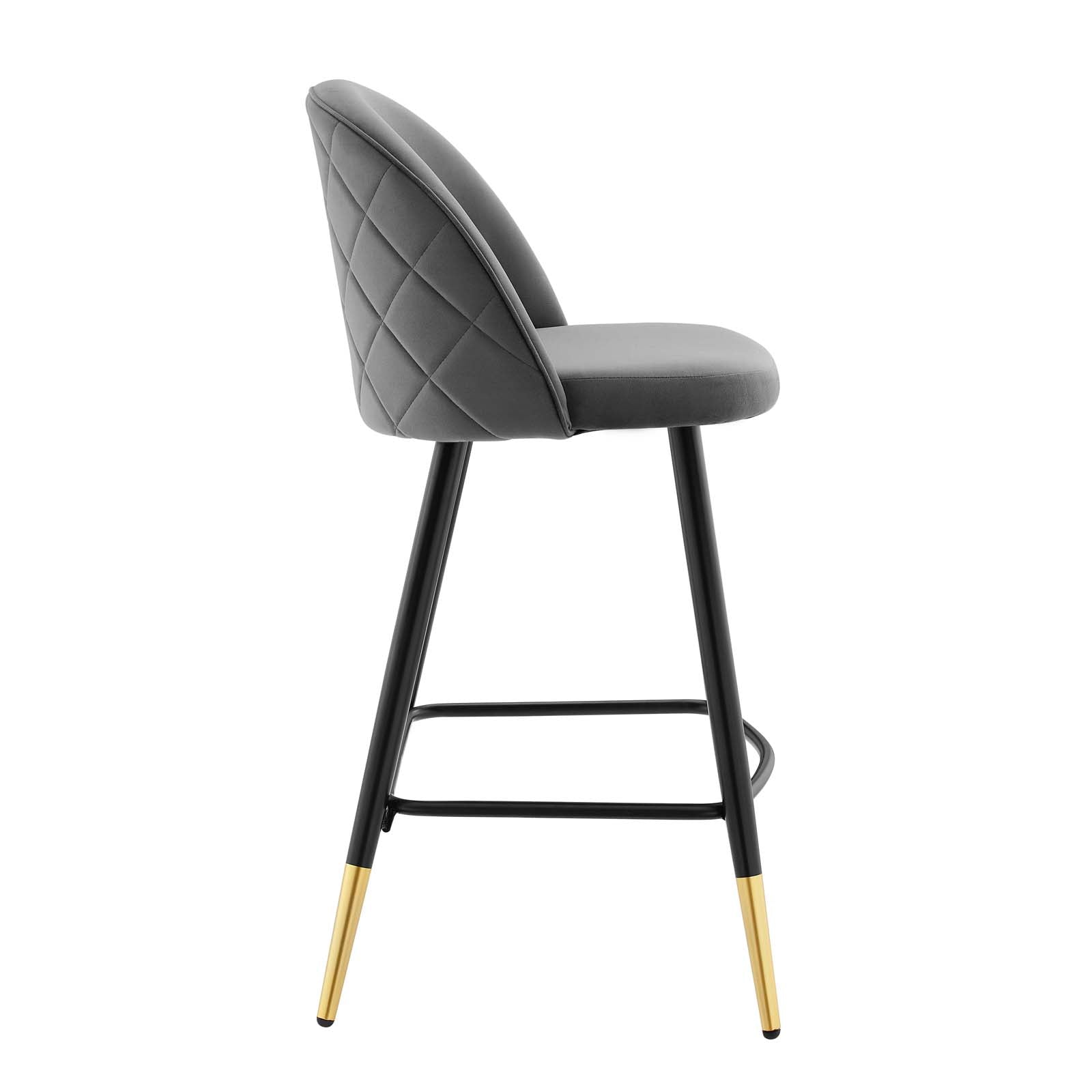 Modway Cordial Performance Velvet Counter Stools - Set of 2 | Bar Stools | 