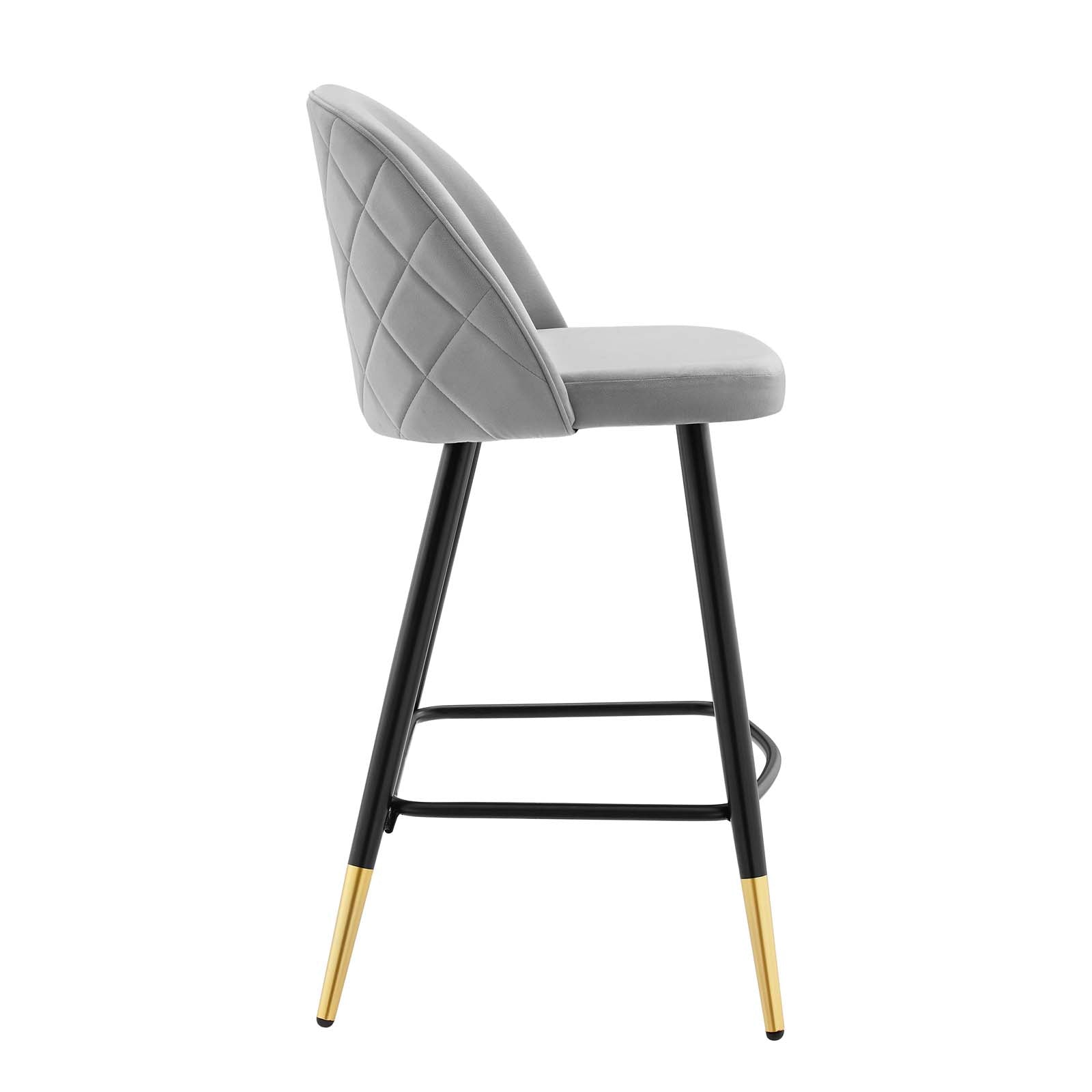 Modway Cordial Performance Velvet Counter Stools - Set of 2 | Bar Stools | 