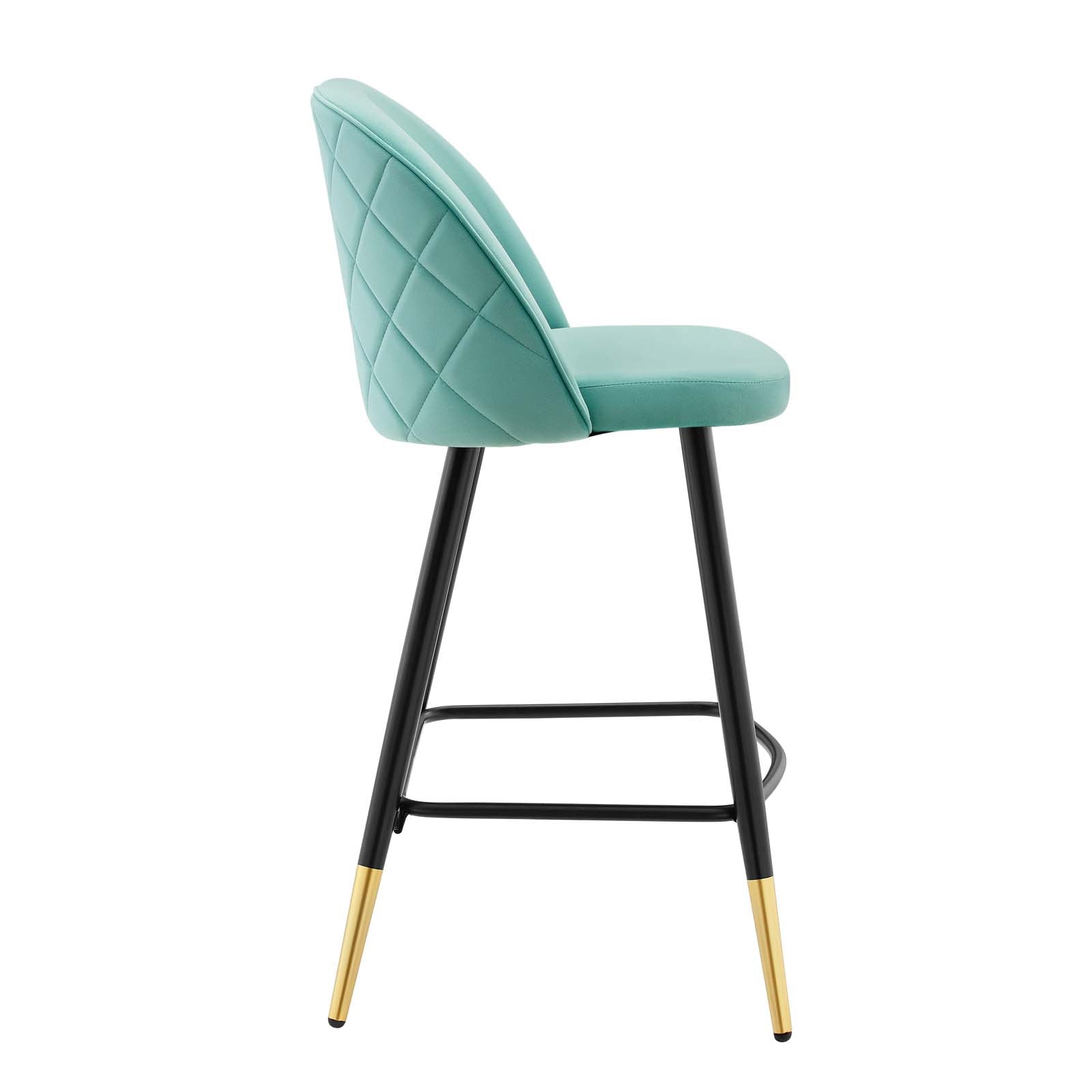 Modway Cordial Performance Velvet Counter Stools - Set of 2 | Bar Stools | 