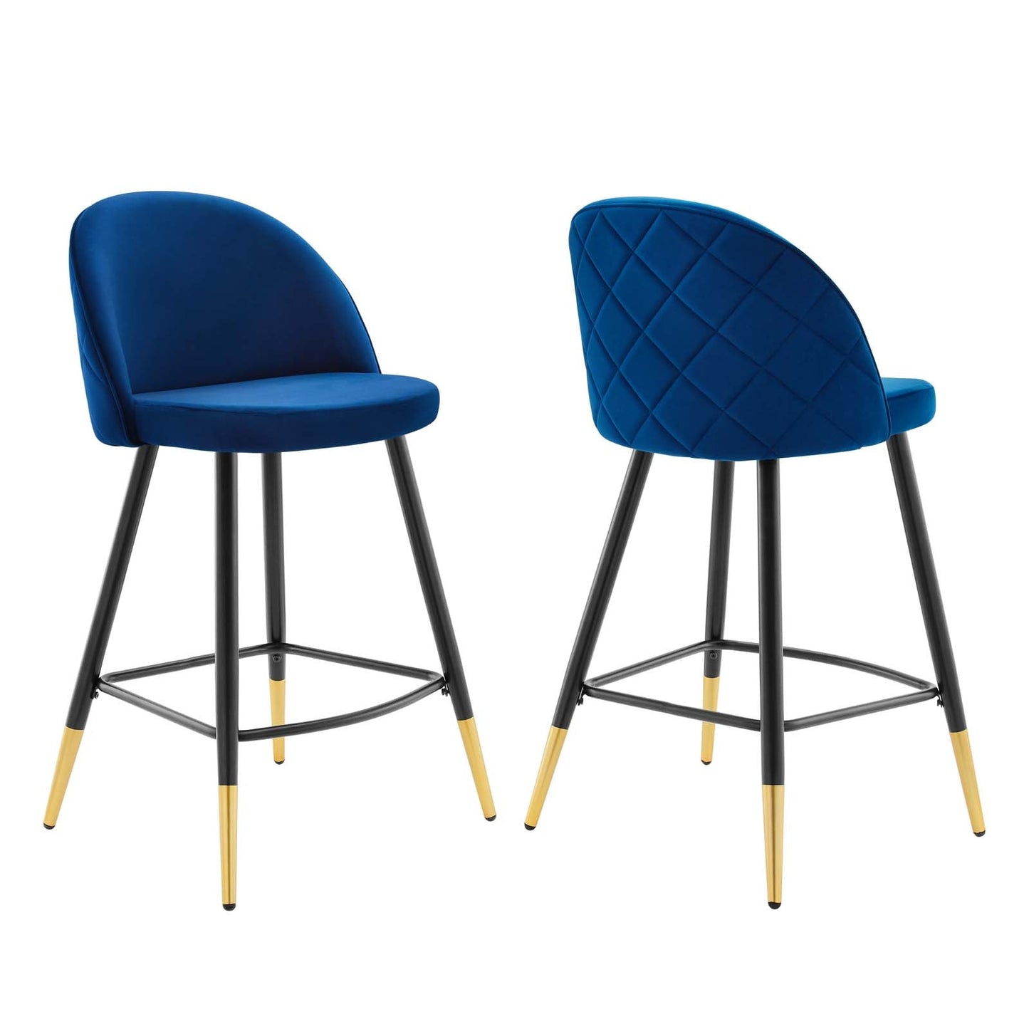 Modway Cordial Performance Velvet Counter Stools - Set of 2 | Bar Stools | 