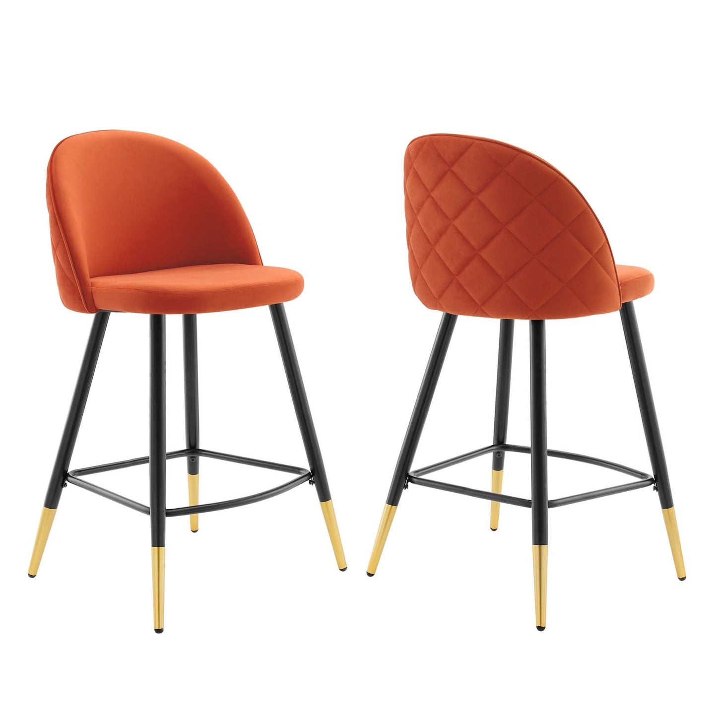 Modway Cordial Performance Velvet Counter Stools - Set of 2 | Bar Stools | 