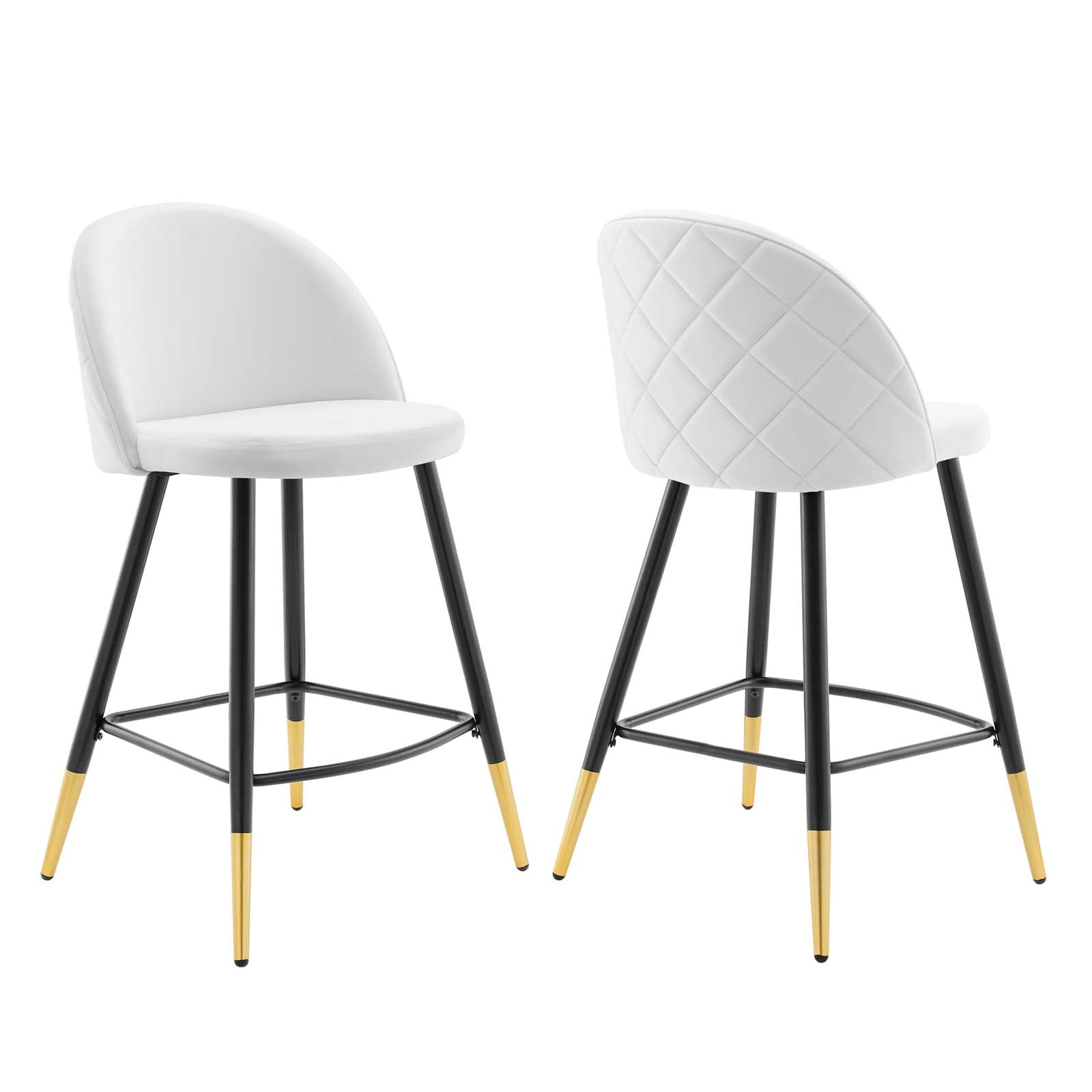 Modway Cordial Performance Velvet Counter Stools - Set of 2 | Bar Stools | 