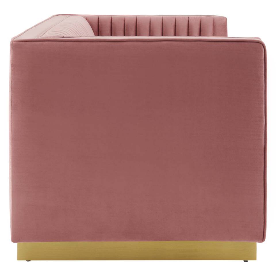 Modway Sanguine Vertical Channel Tufted Performance Velvet Loveseat | Loveseats | Modishstore-7