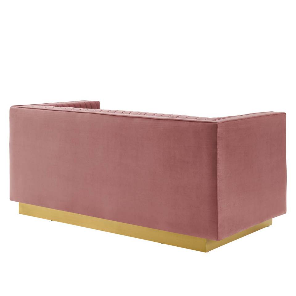 Modway Sanguine Vertical Channel Tufted Performance Velvet Loveseat | Loveseats | Modishstore-8