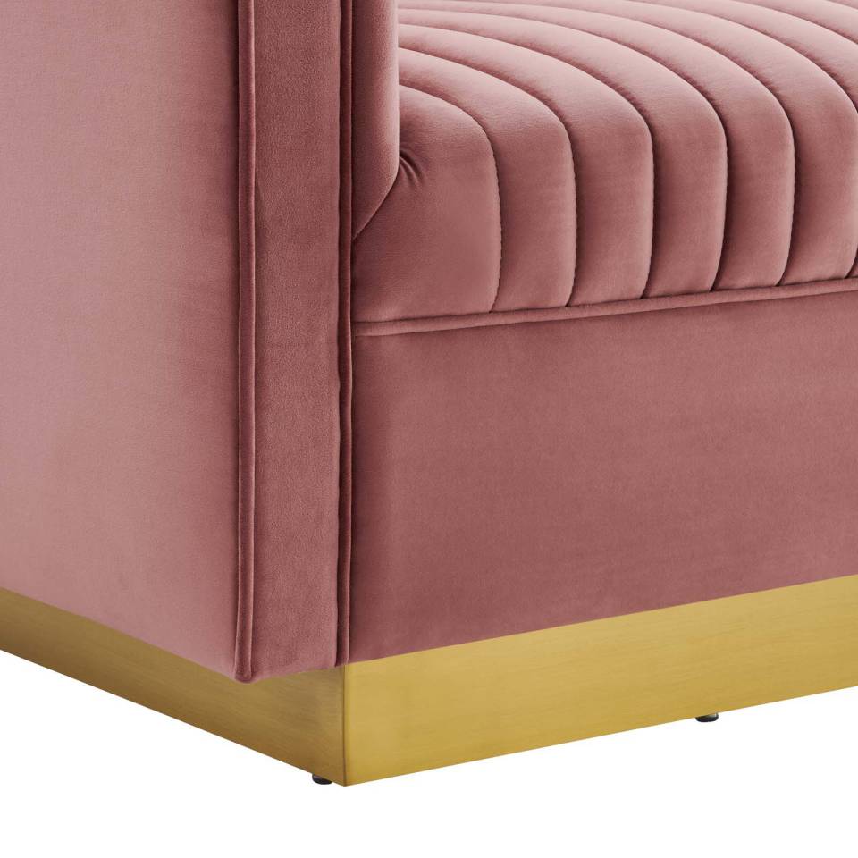 Modway Sanguine Vertical Channel Tufted Performance Velvet Loveseat | Loveseats | Modishstore-3