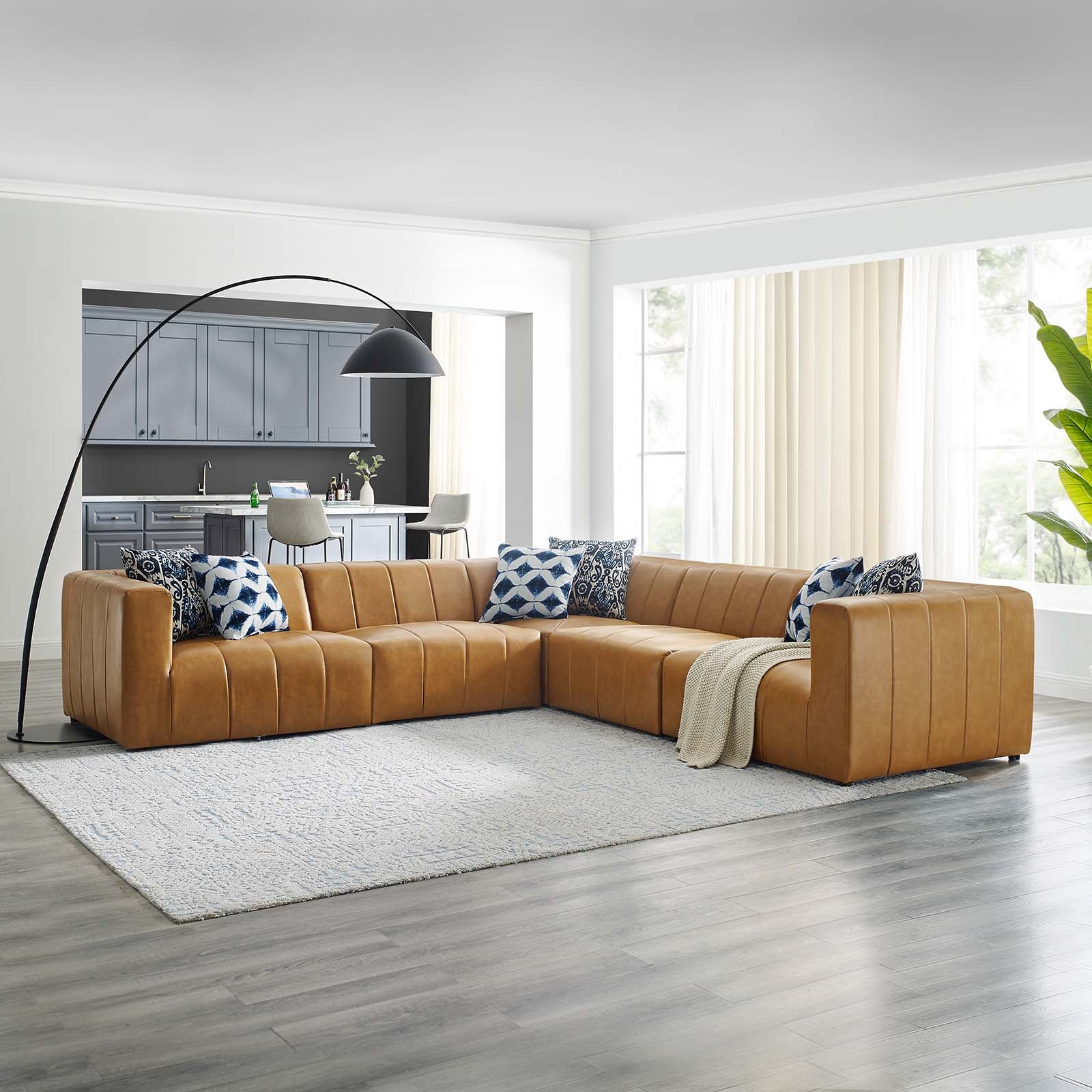 Bartlett Vegan Leather 5-Piece Sectional Sofa By Modway | Sofas