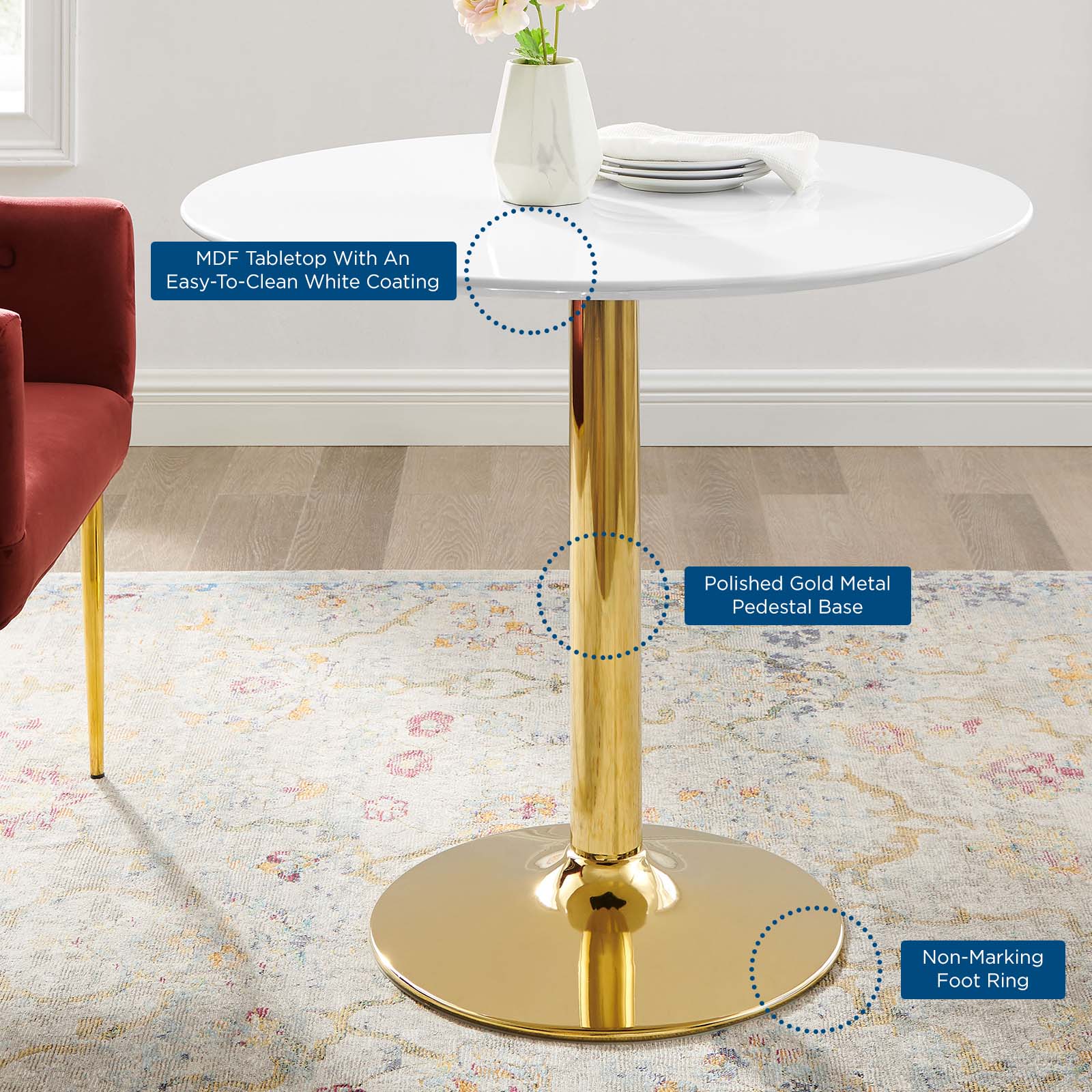 Modway Verne 35" Dining Table | Dining Tables | Modishstore-5