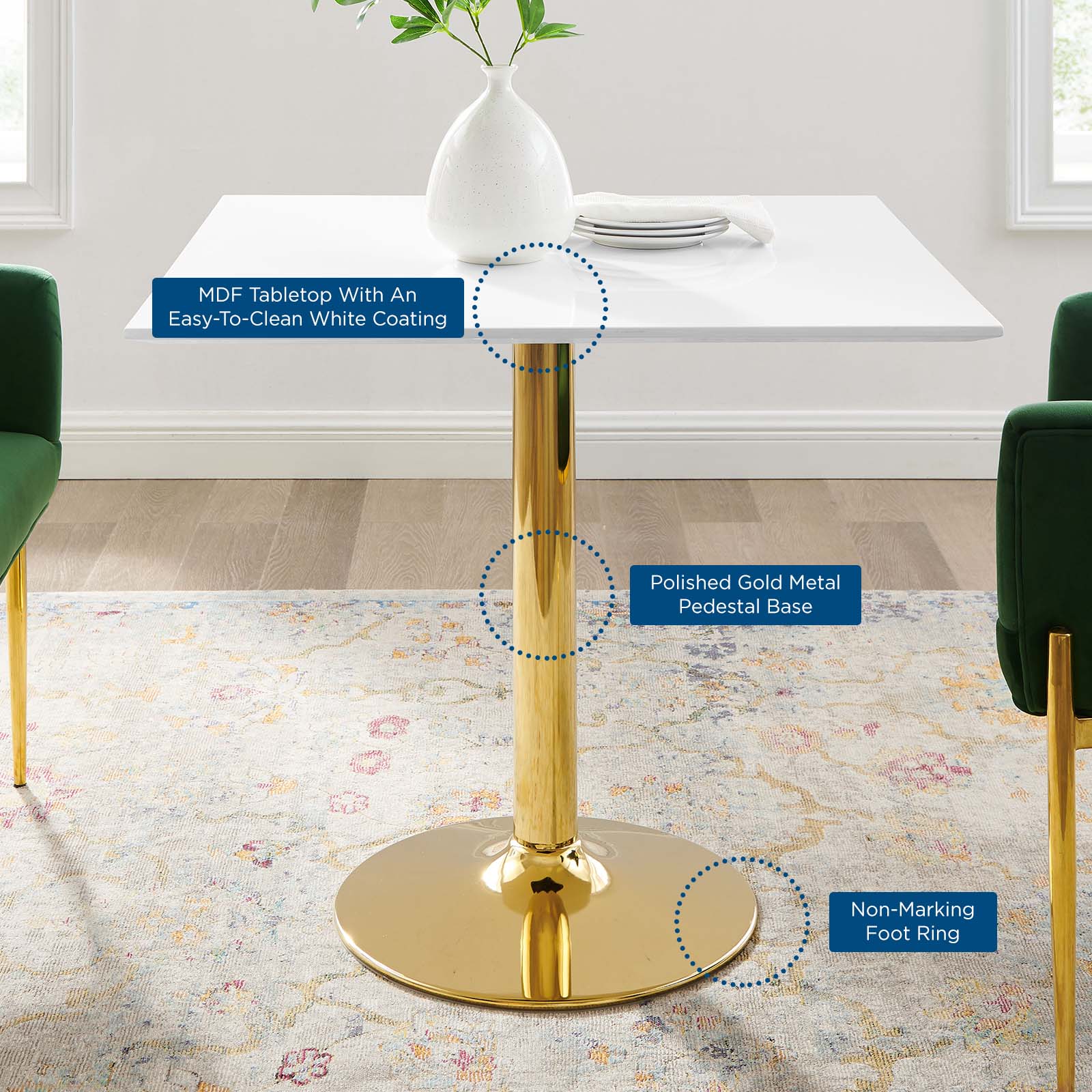 Modway Verne 35" Square Dining Table | Dining Tables | Modishstore-5