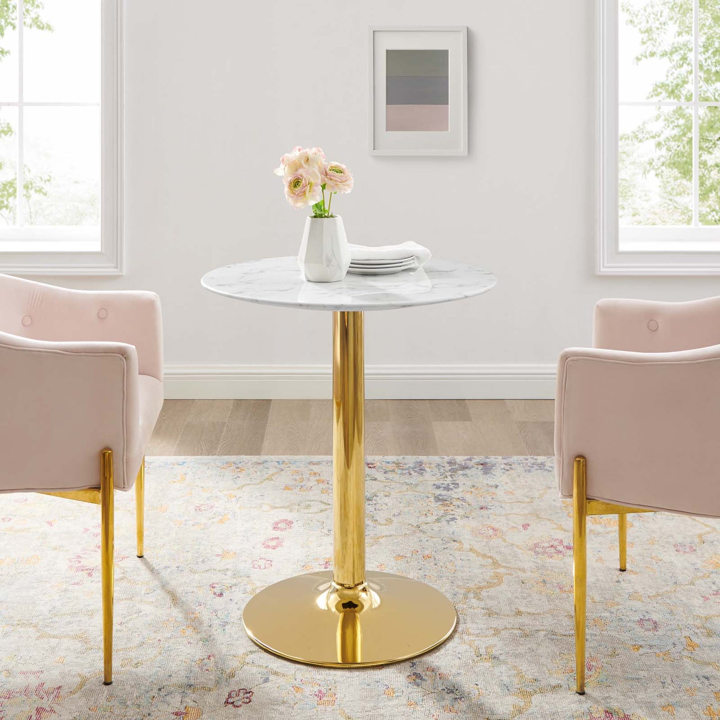 Modway Verne 28" Artificial Marble Dining Table | Dining Tables | Modishstore