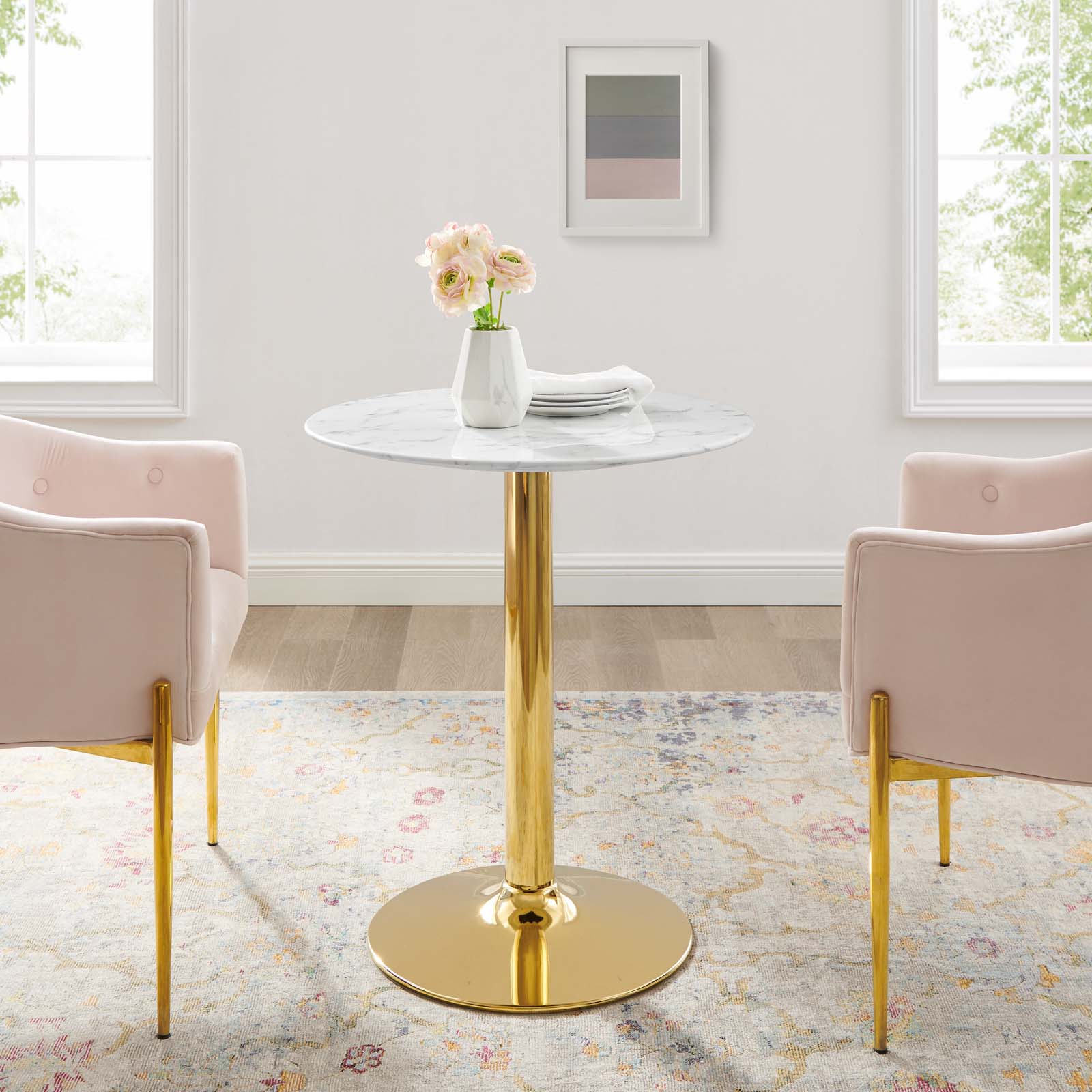 Modway Verne 28" Artificial Marble Dining Table | Dining Tables | Modishstore