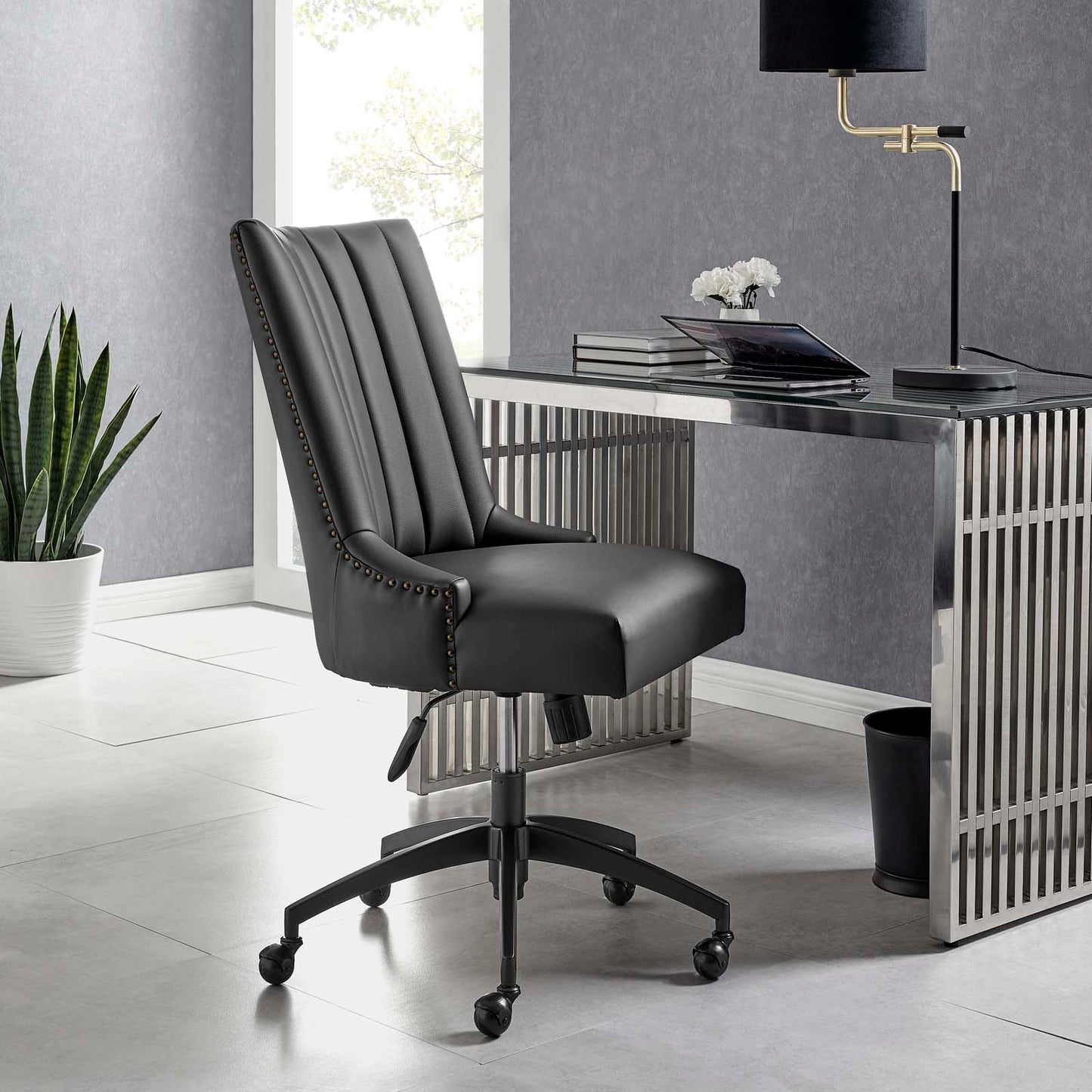 Modway Empower Channel Tufted Vegan Leather Office Chair | Office Chairs