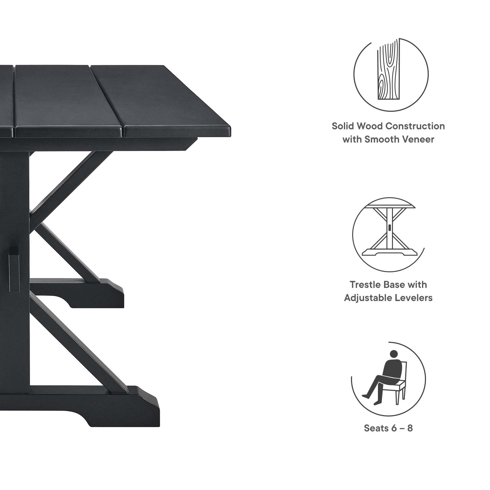 Windchime 71" Wood Dining Table By Modway - EEI-4579 | Dining Tables | Modishstore - 7