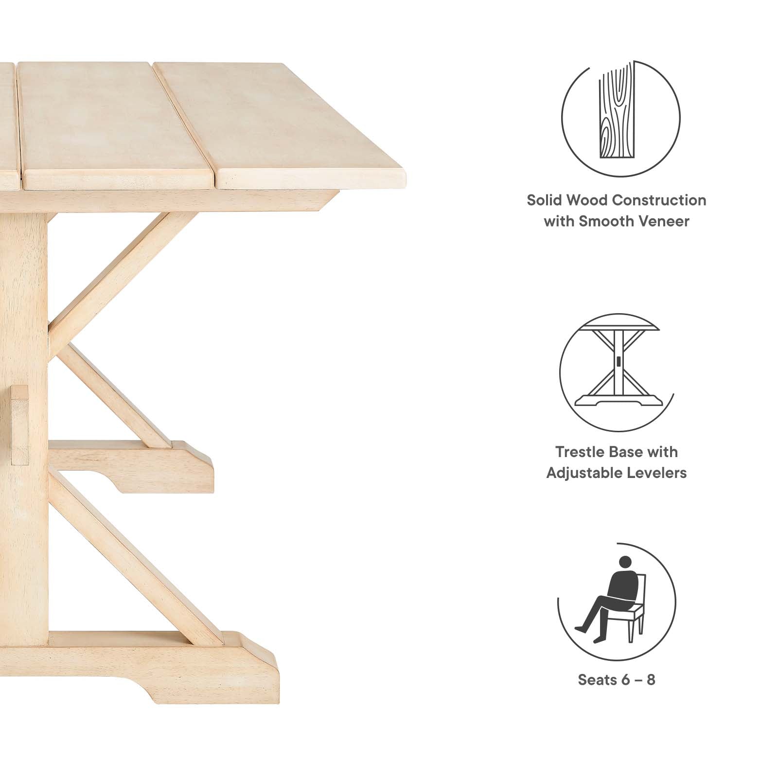 Windchime 71" Wood Dining Table By Modway - EEI-4579 | Dining Tables | Modishstore - 17