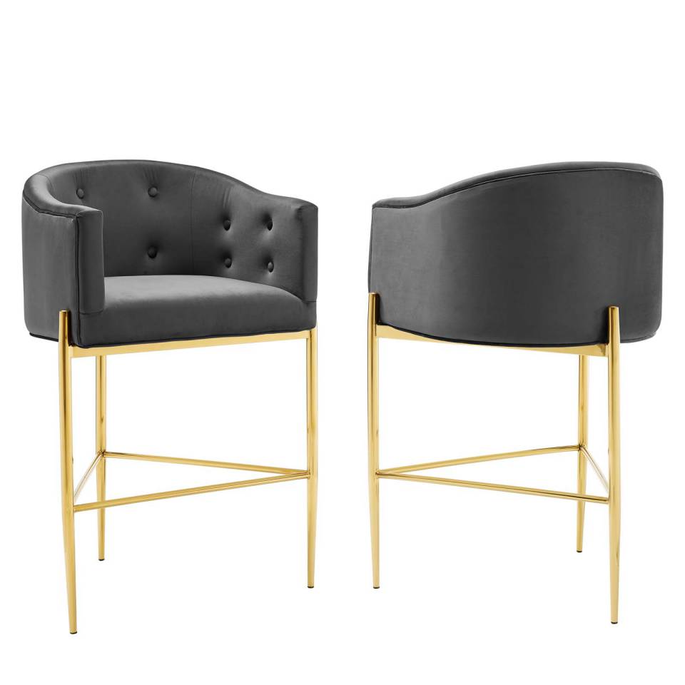 Modway Savour Tufted Performance Velvet Bar Stool Set of 2 | Bar Stools | Modishstore-2