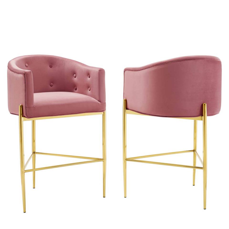 Modway Savour Tufted Performance Velvet Bar Stool Set of 2 | Bar Stools | Modishstore-9