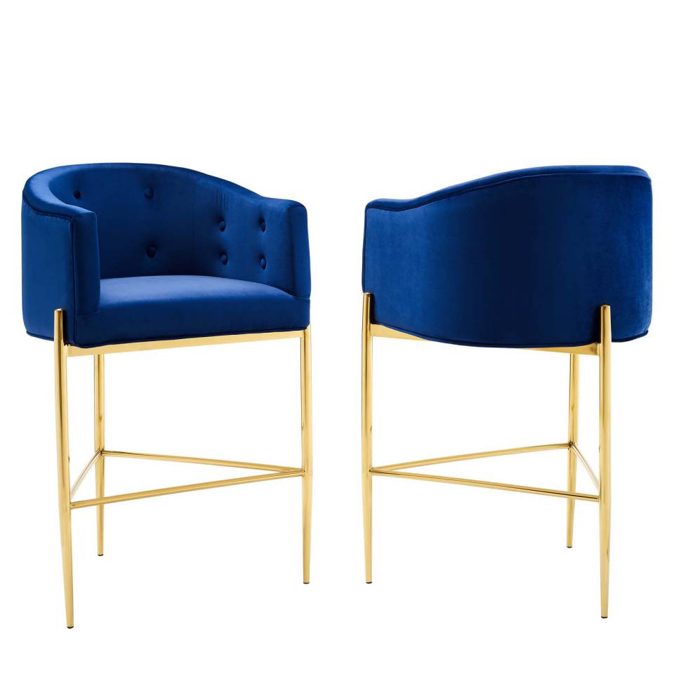 Modway Savour Tufted Performance Velvet Bar Stool Set of 2 | Bar Stools | Modishstore-10