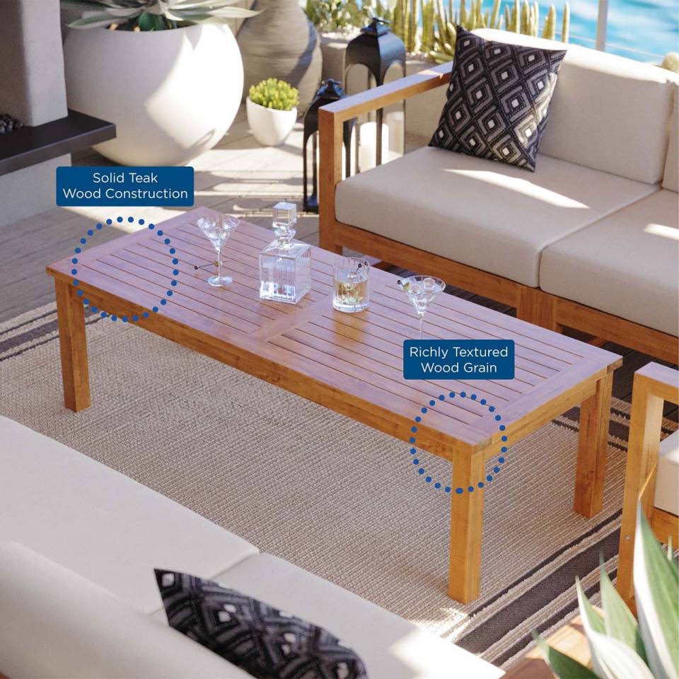 Modway Upland Outdoor Patio Teak Wood 5-Piece Sectional Sofa Set | Outdoor Sofas, Loveseats & Sectionals | Modishstore-2