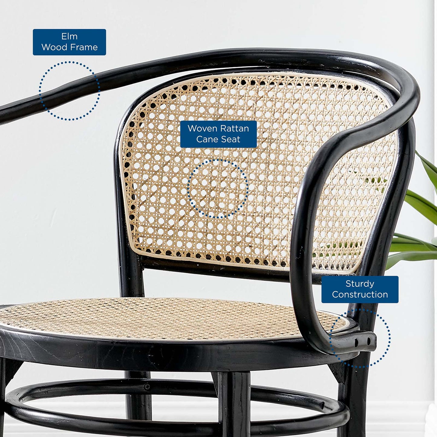 Oliana Wood Dining Armchair By Modway - EEI-4647-BLK | Dining Chairs |  Modishstore - 8