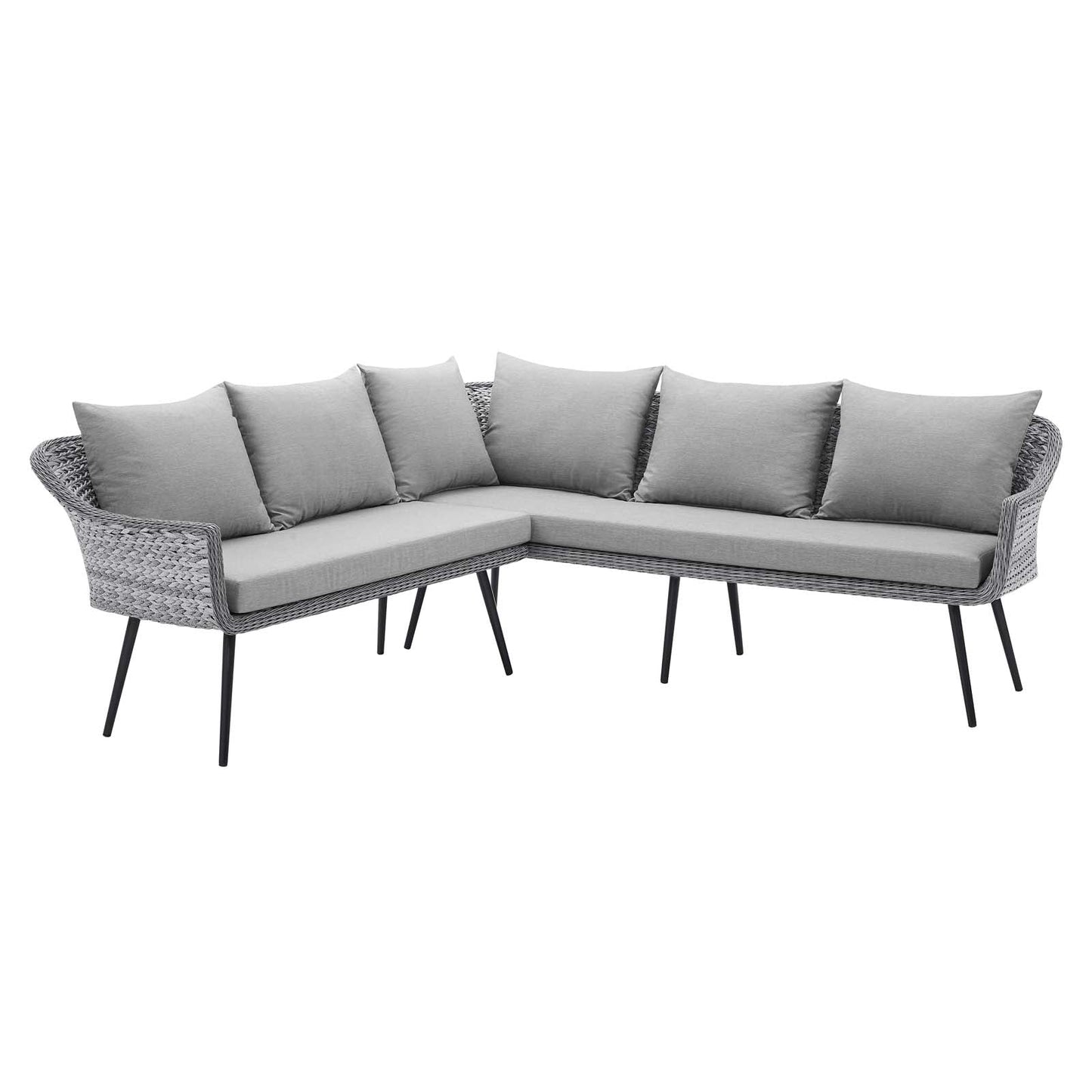 Modway Endeavor Outdoor Patio Wicker Rattan Sectional Sofa | Outdoor Sofas, Loveseats & Sectionals | 