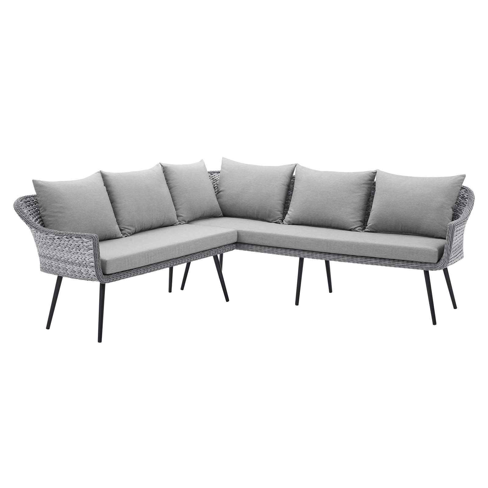 Modway Endeavor Outdoor Patio Wicker Rattan Sectional Sofa | Outdoor Sofas, Loveseats & Sectionals | 