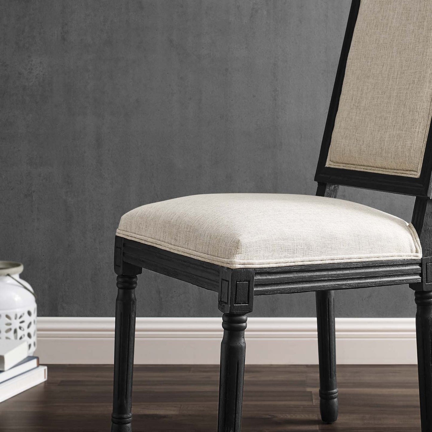 Modway Court French Vintage Upholstered Fabric Dining Side Chair | Dining Chairs | 