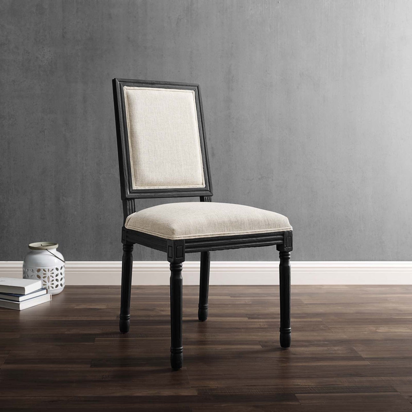 Modway Court French Vintage Upholstered Fabric Dining Side Chair | Dining Chairs