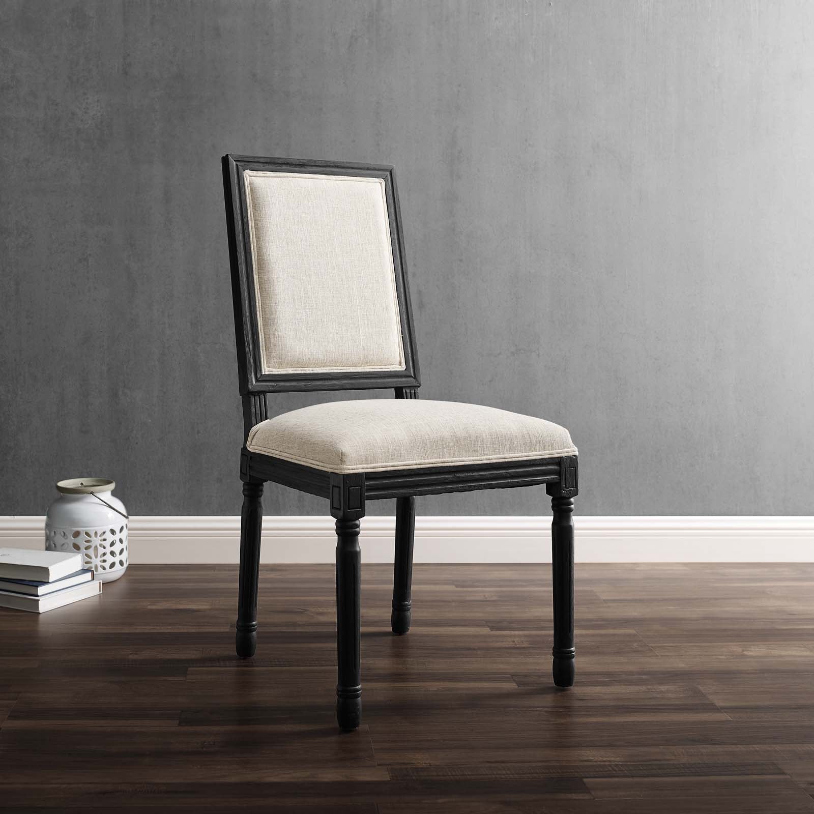 Modway Court French Vintage Upholstered Fabric Dining Side Chair | Dining Chairs