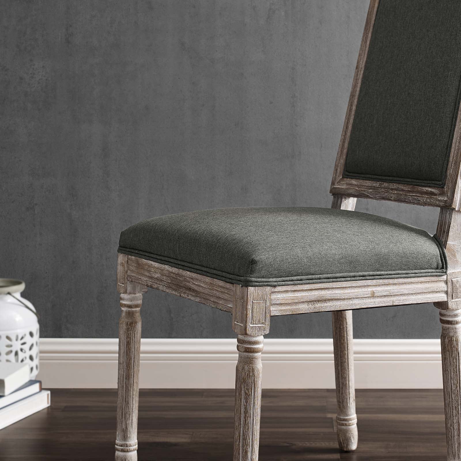 Modway Court French Vintage Upholstered Fabric Dining Side Chair | Dining Chairs | 