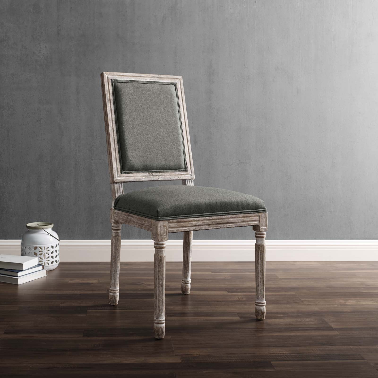 Modway Court French Vintage Upholstered Fabric Dining Side Chair | Dining Chairs | 