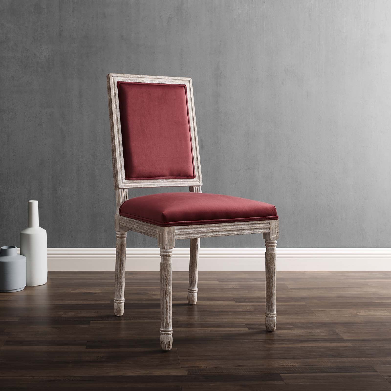 Modway Court French Vintage Performance Velvet Dining Side Chair | Dining Chairs | 