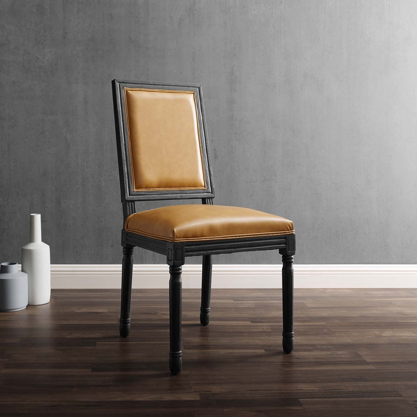 Modway Court French Vintage Vegan Leather Dining Side Chair | Dining Chairs