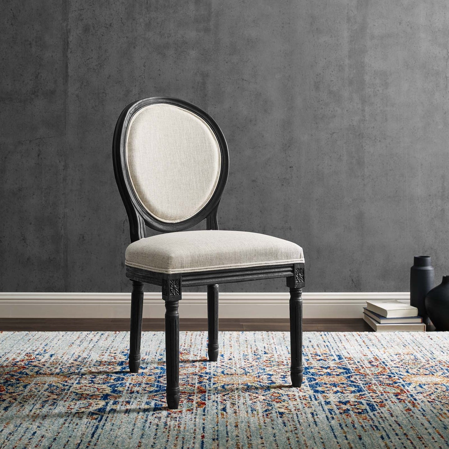Modway Emanate Vintage French Upholstered Fabric Dining Side Chair | Dining Chairs | 