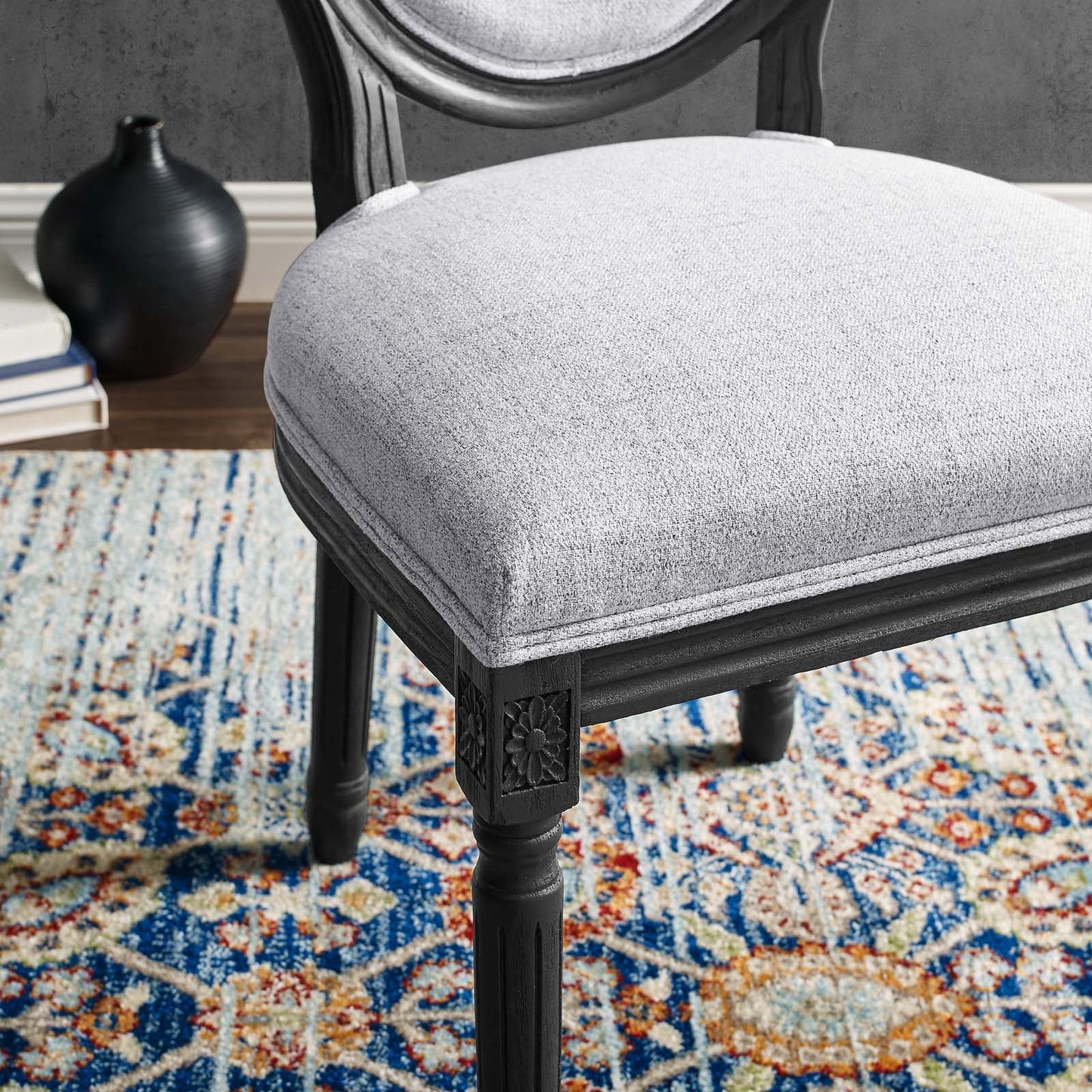 Modway Emanate Vintage French Upholstered Fabric Dining Side Chair | Dining Chairs | 
