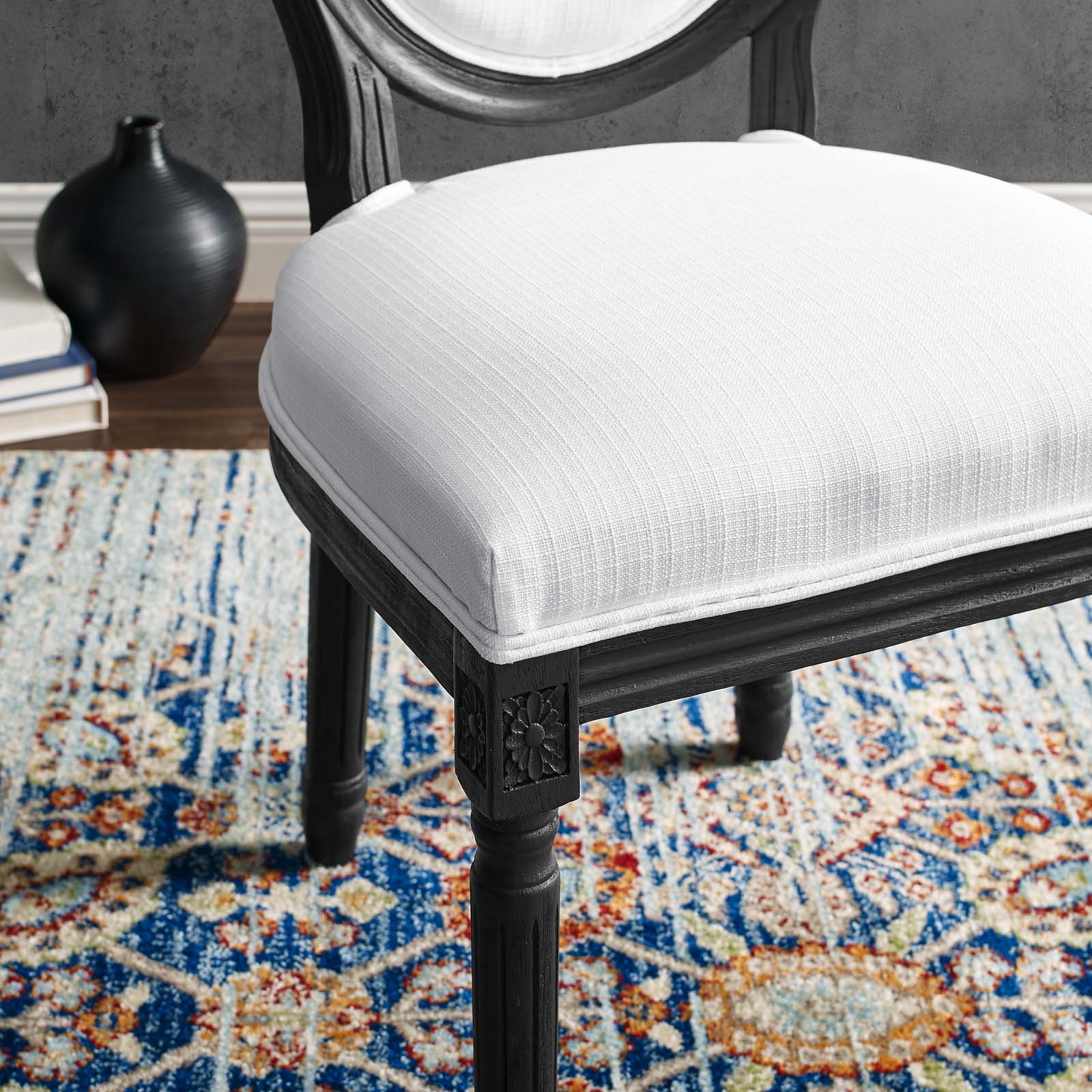 Modway Emanate Vintage French Upholstered Fabric Dining Side Chair | Dining Chairs | 
