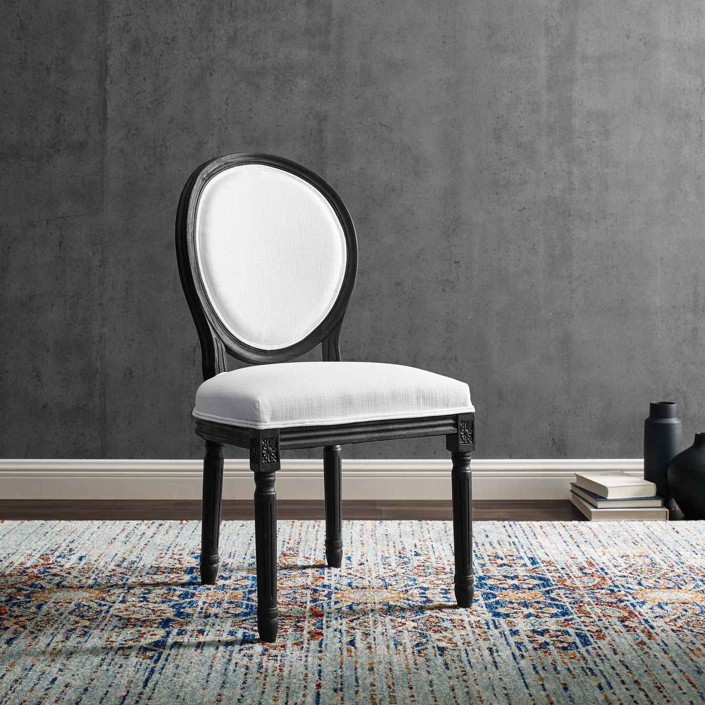 Modway Emanate Vintage French Upholstered Fabric Dining Side Chair | Dining Chairs | 