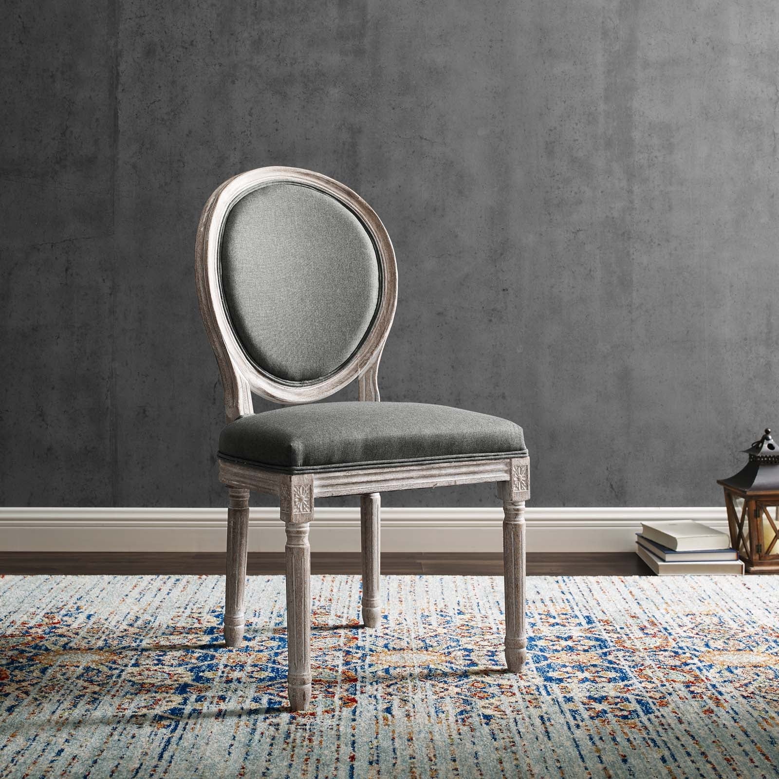 Modway Emanate Vintage French Upholstered Fabric Dining Side Chair | Dining Chairs | 